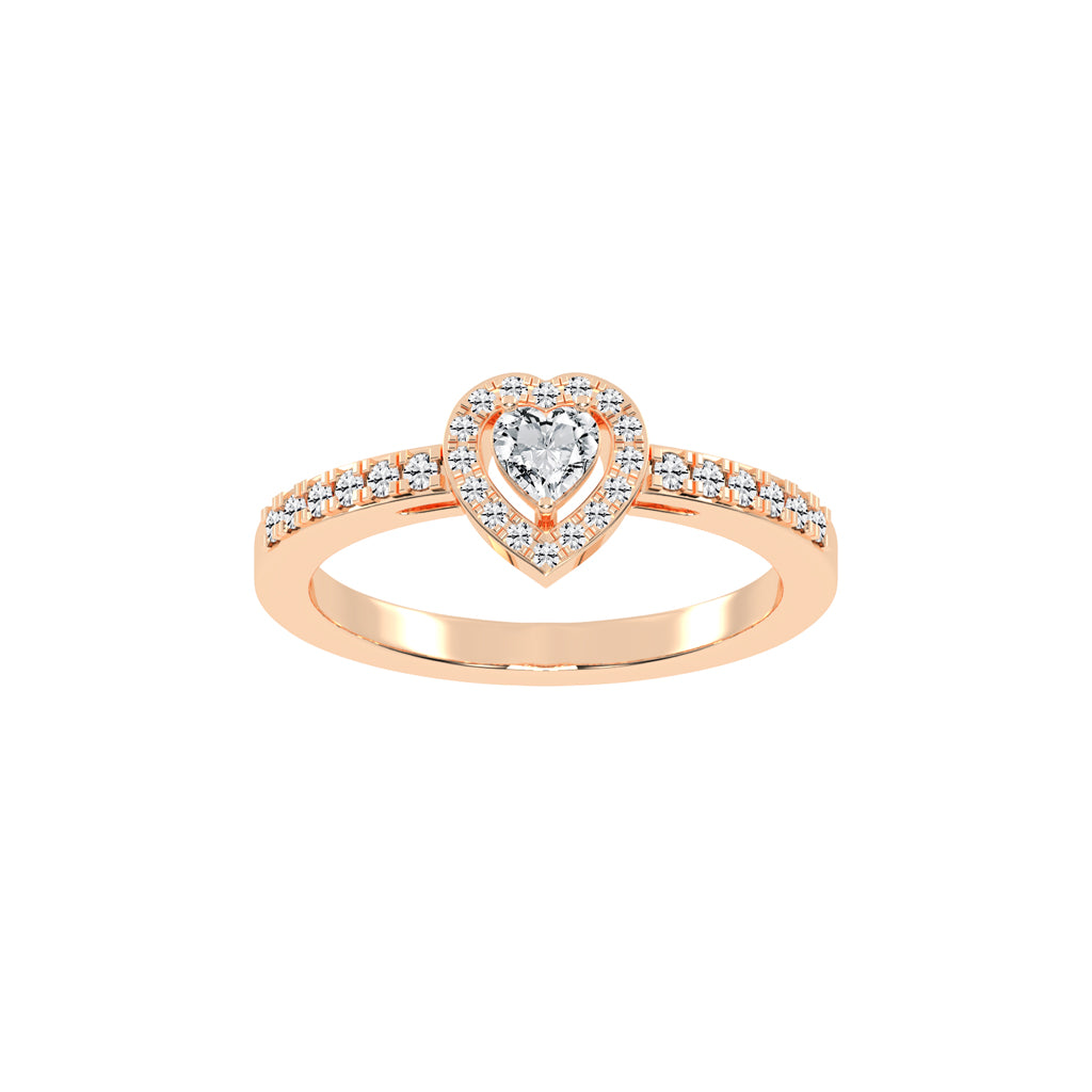 30 CENTS HEART DIAMOND GOLD RING