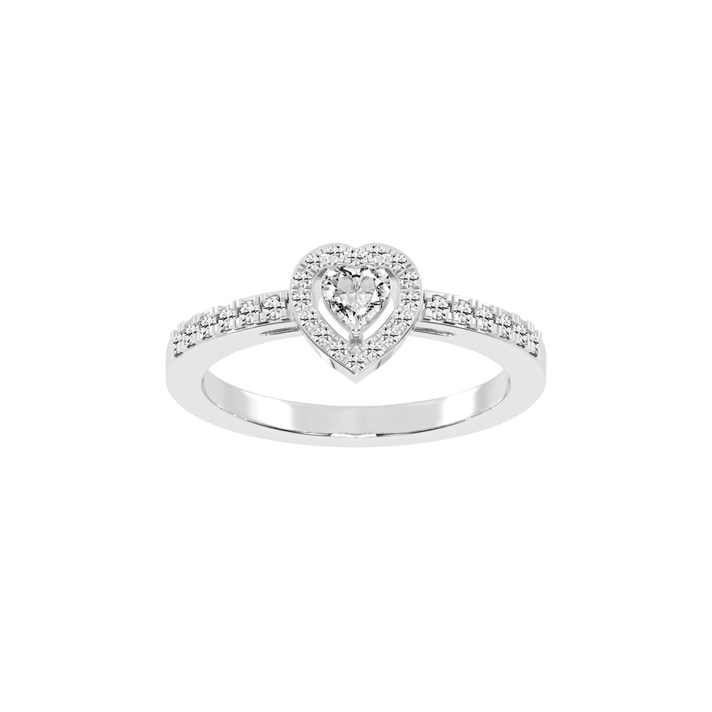 30 CENTS HEART DIAMOND GOLD RING