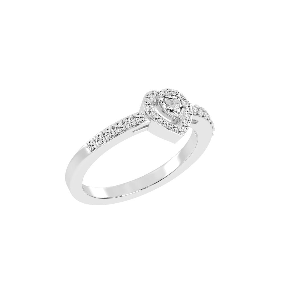 30 CENTS HEART DIAMOND GOLD RING