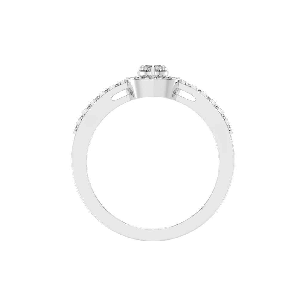 30 CENTS HEART DIAMOND GOLD RING