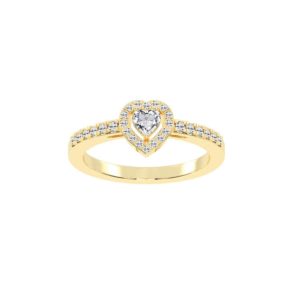 30 CENTS HEART DIAMOND GOLD RING