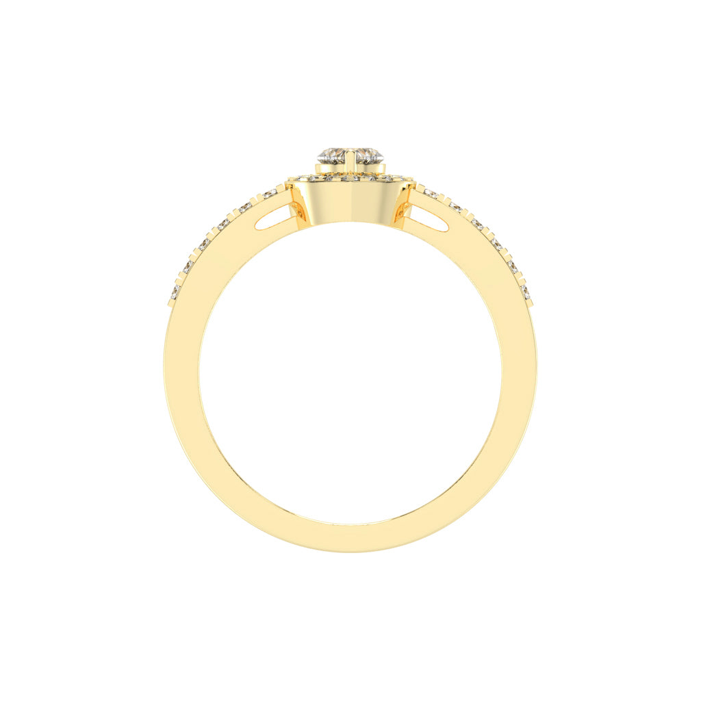 30 CENTS HEART DIAMOND GOLD RING