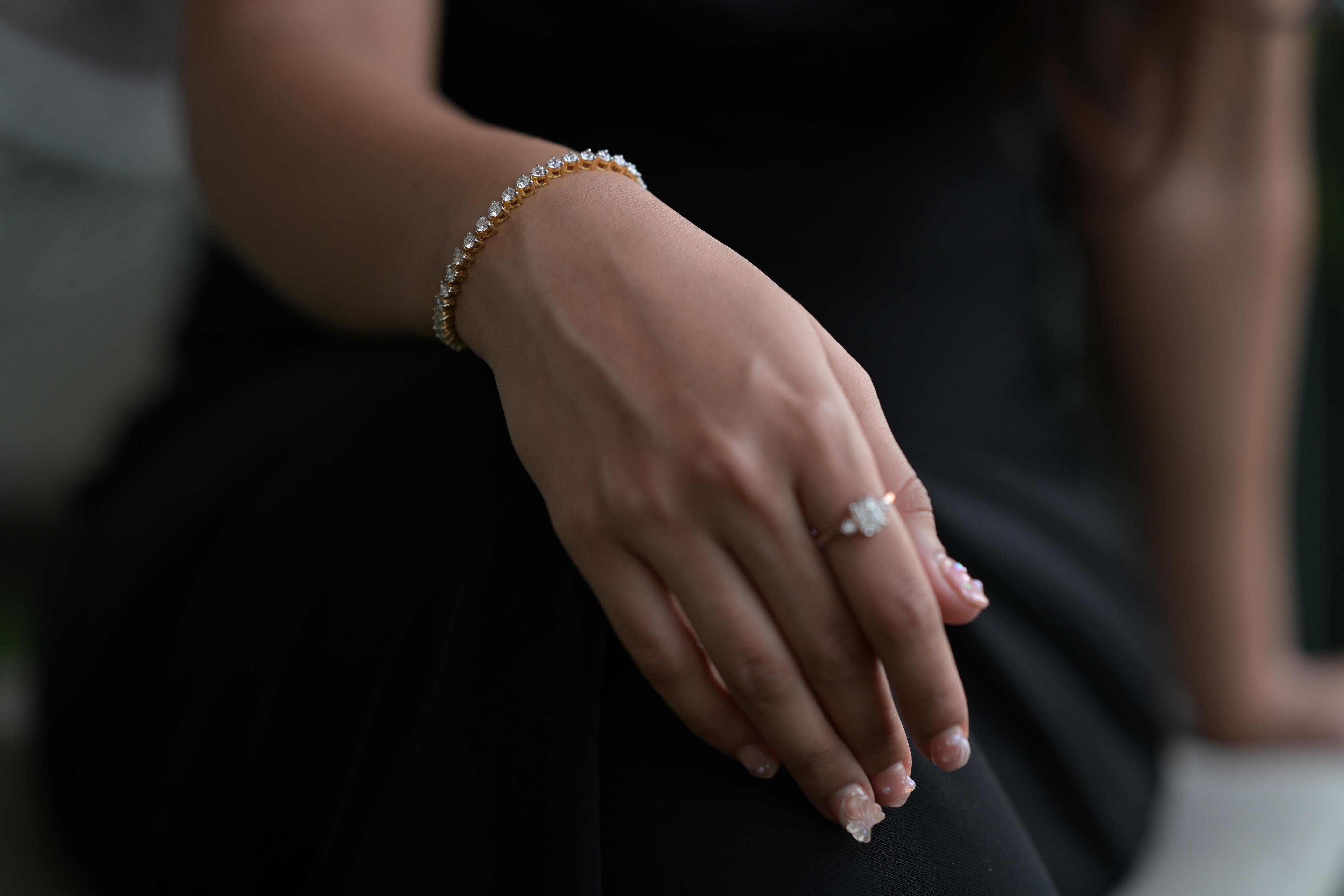 Classic Tennis Diamond Gold Bracelet