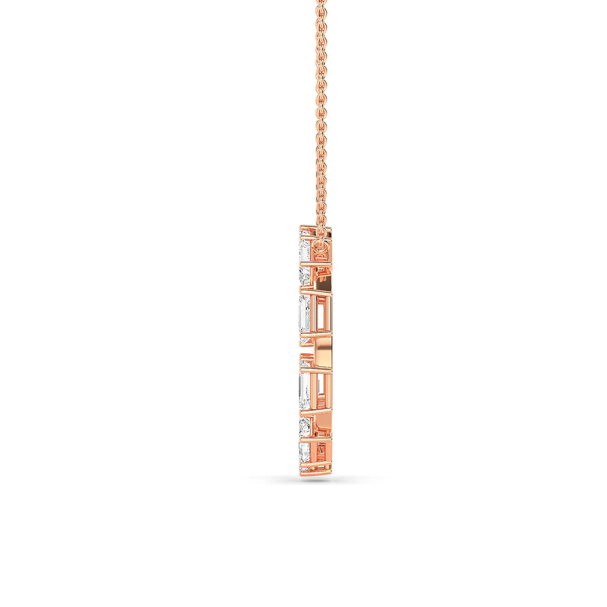 Baguette Diamond Gold Pendant