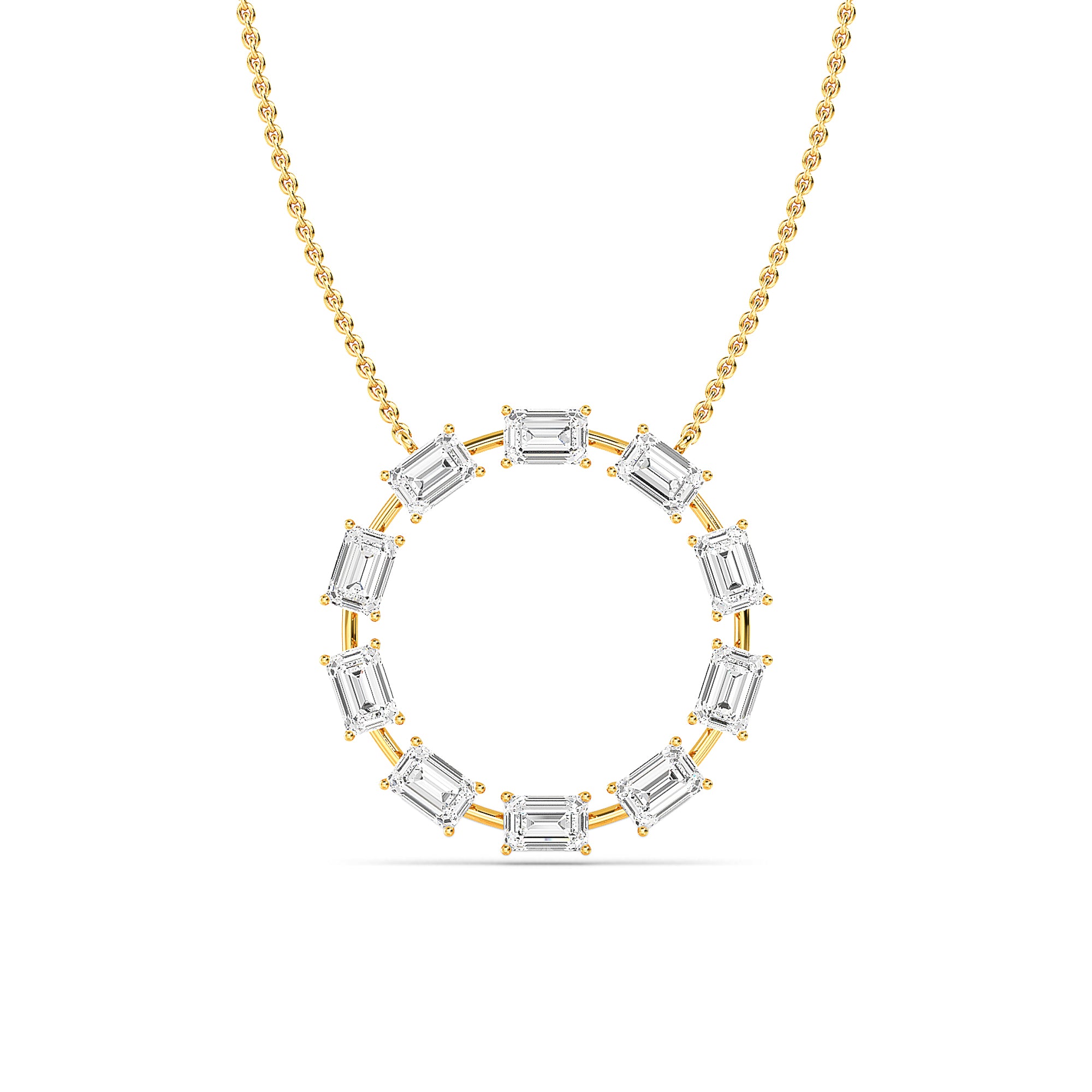 Baguette Diamond Gold Pendant