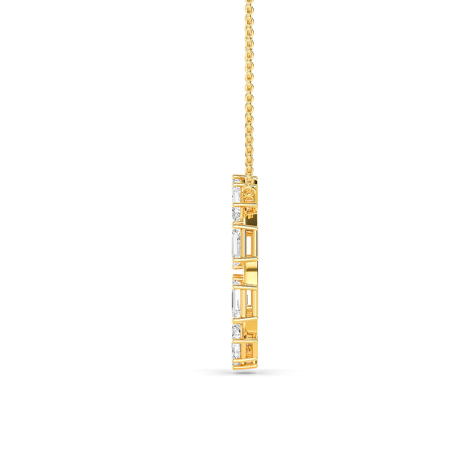 Baguette Diamond Gold Pendant