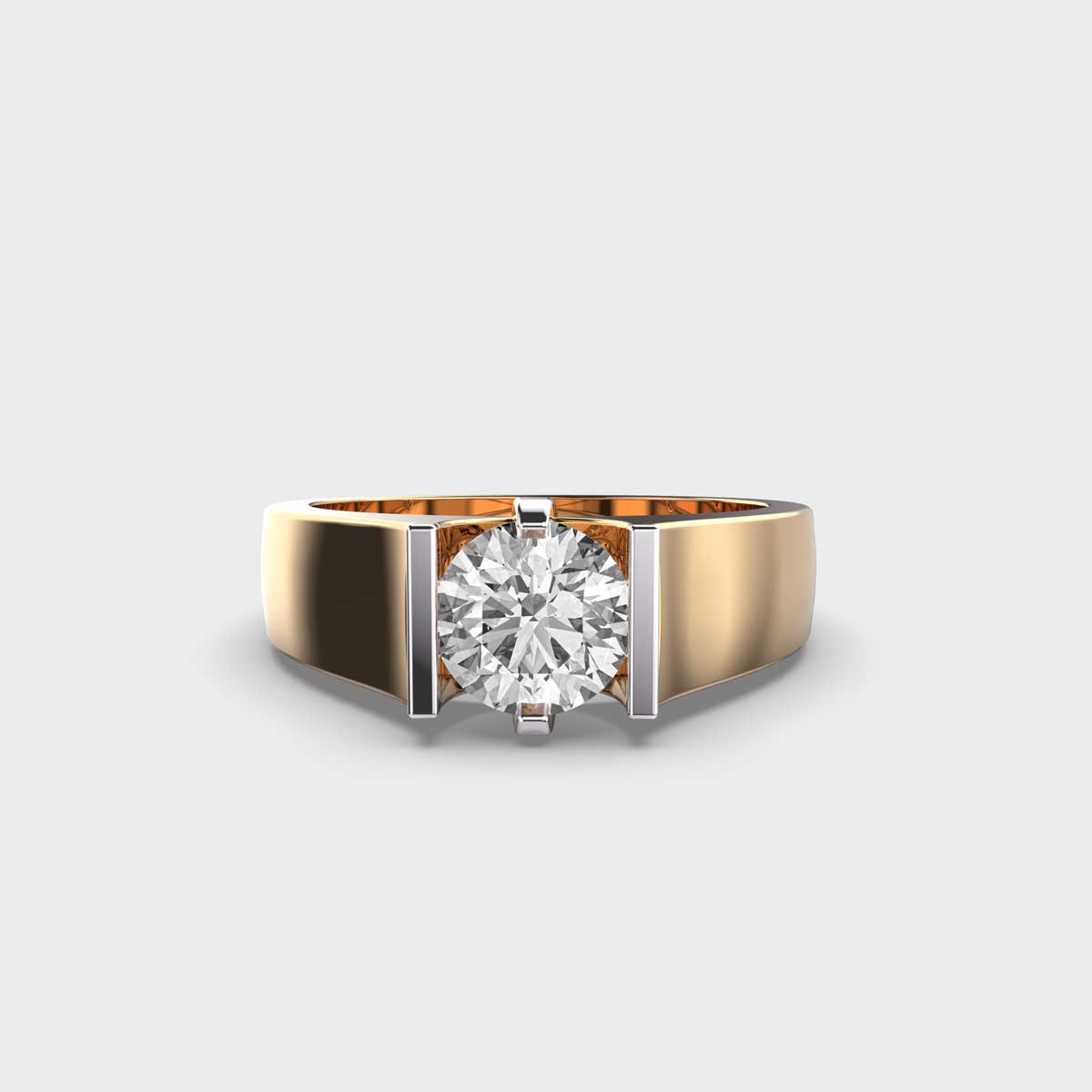 1 Carat Crown Men’s Gold Ring