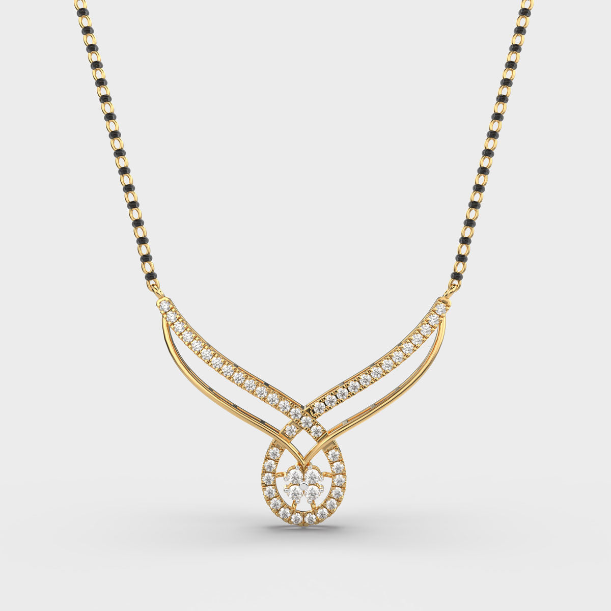 Flora and Drop Yellow Gold Mangalsutra (Without Chain)