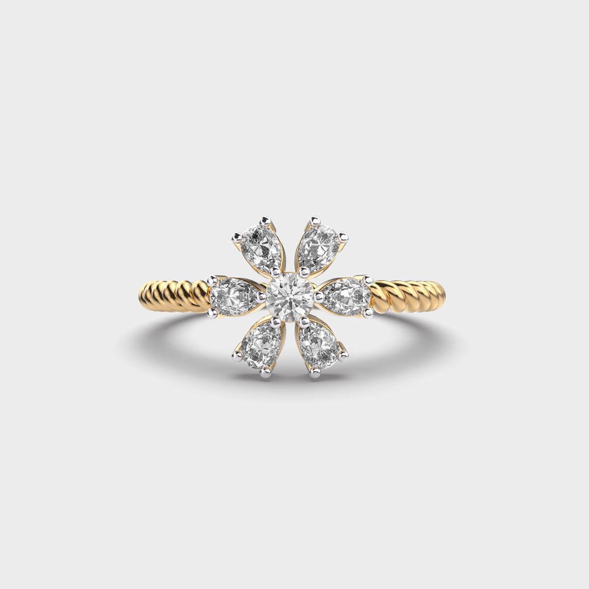 Petal Prism Diamond Gold Ring