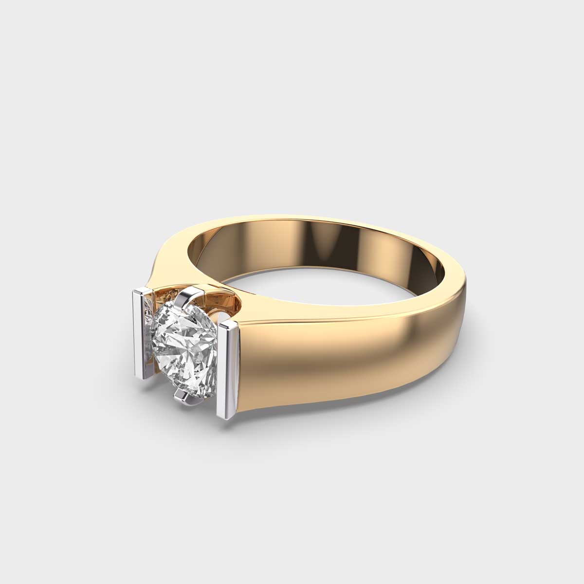 1 Carat Crown Men’s Gold Ring