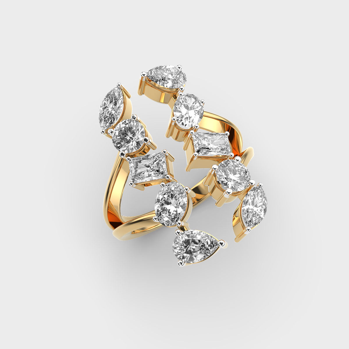 Enticing Shimmer Diamond Gold Ring