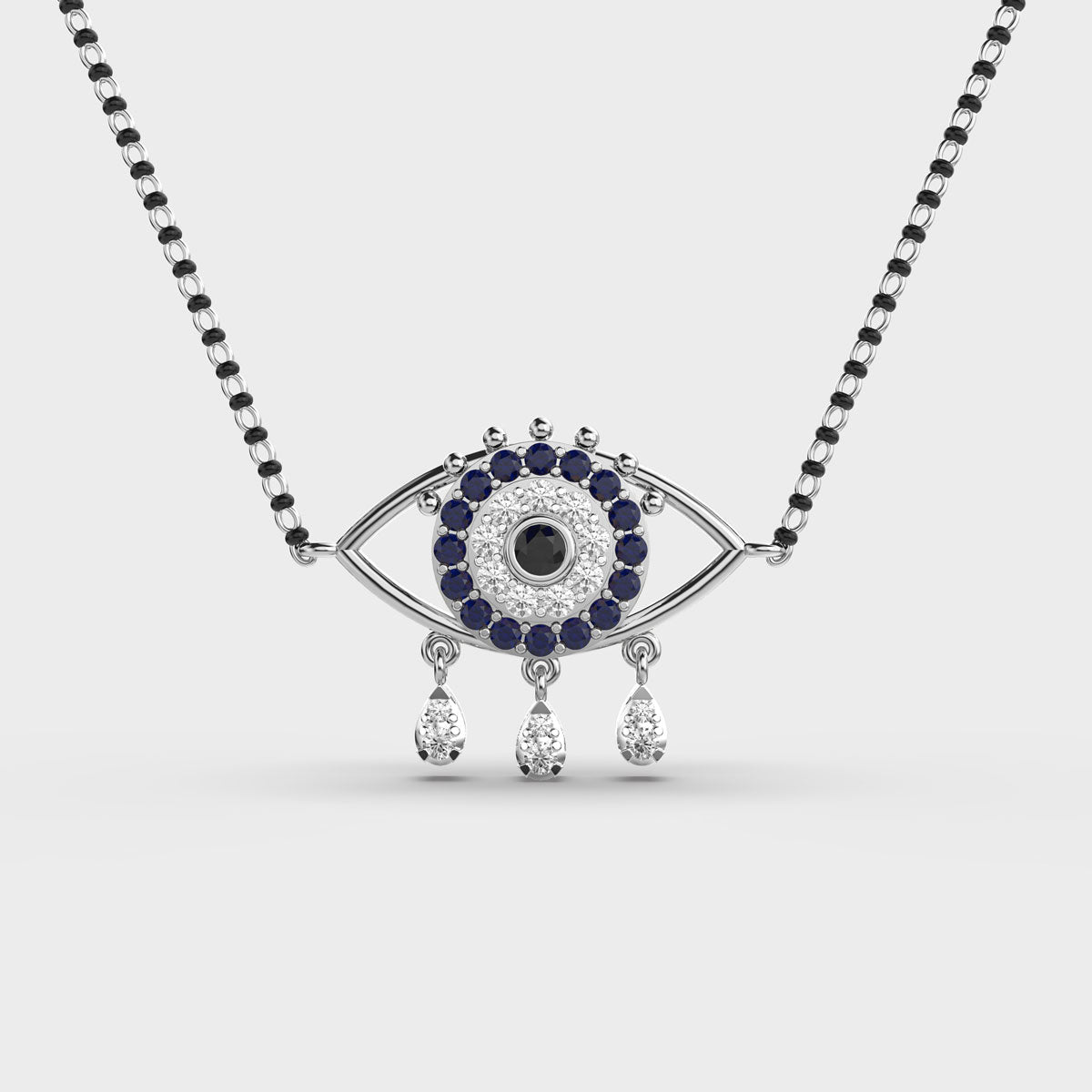 Starry Evil Eye Diamond Yellow Gold Mangalsutra (Without Chain)