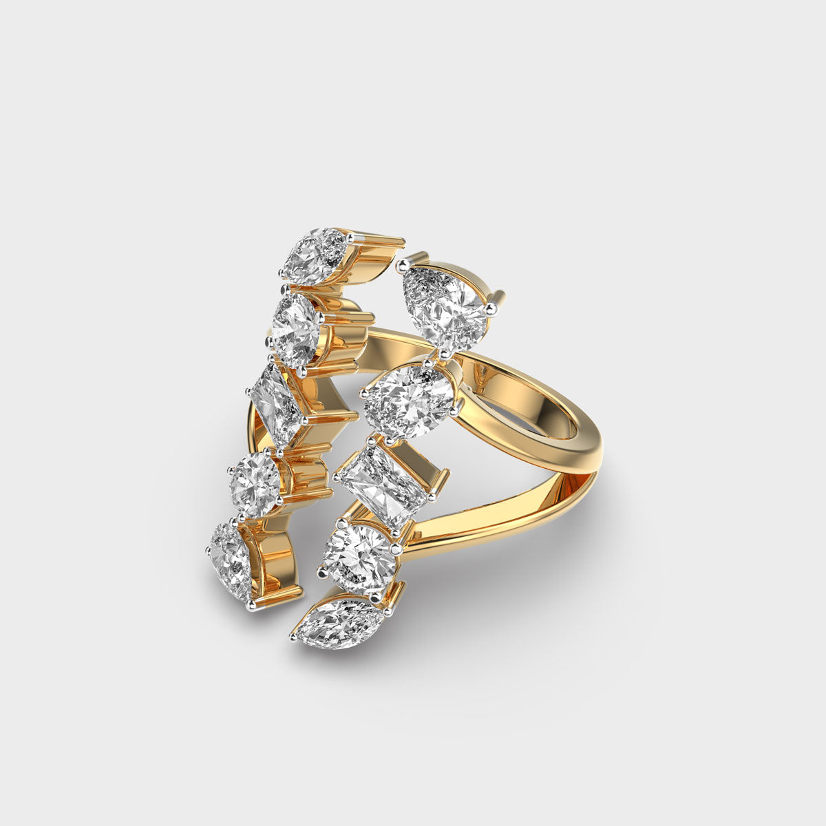 Enticing Shimmer Diamond Gold Ring