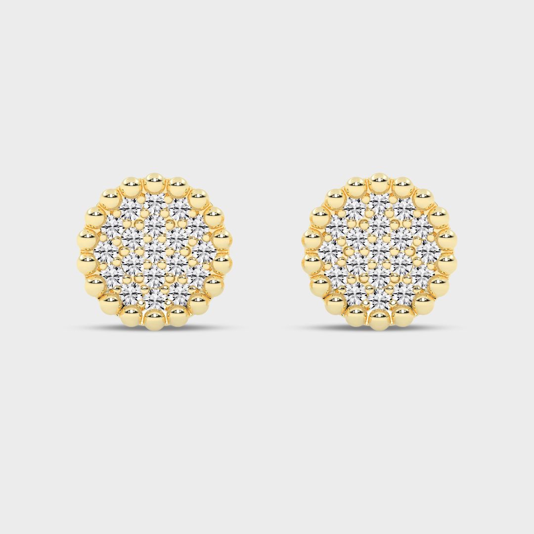 Shimmering gold diamond Gold studs