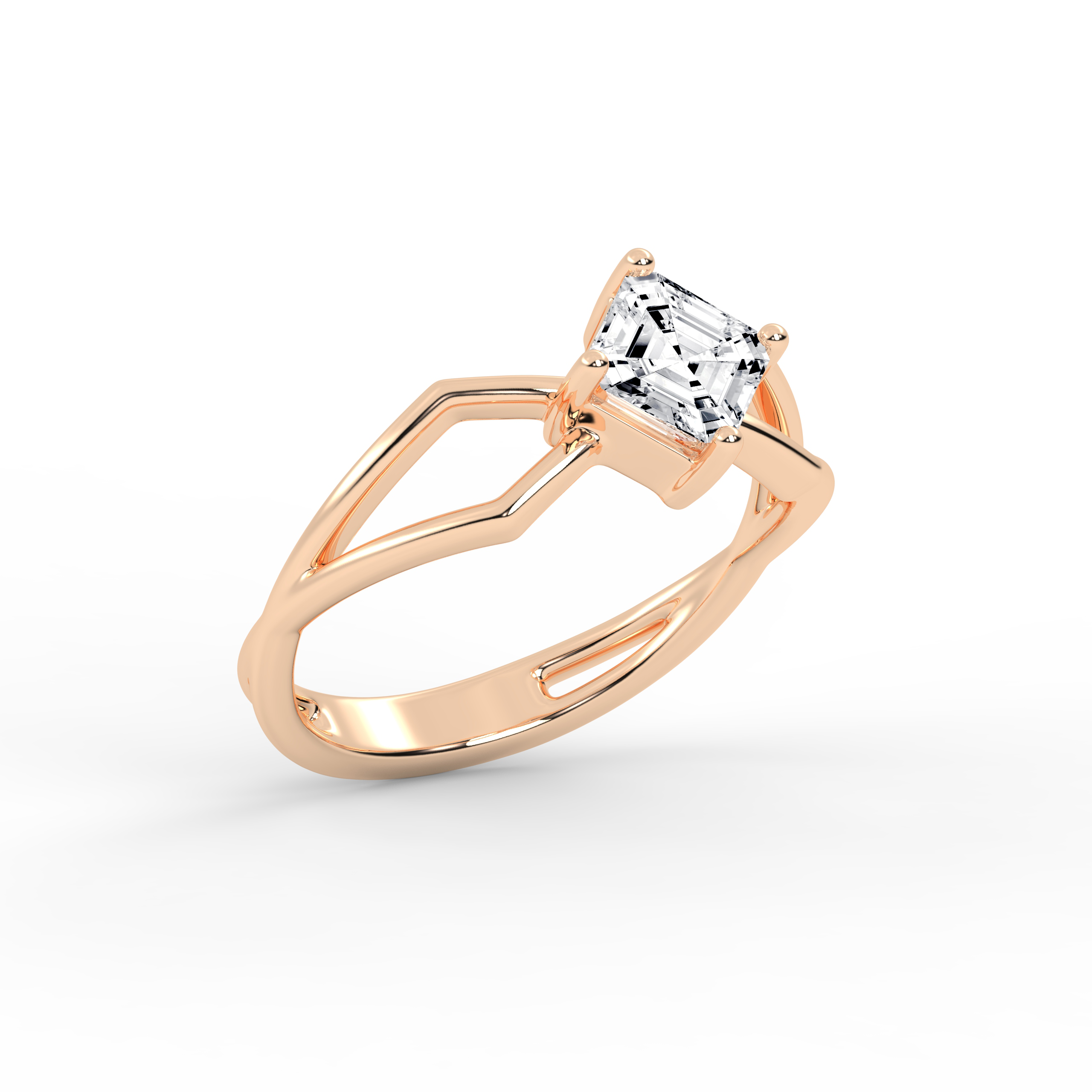 1 Carat Asscher Solitaire Ring