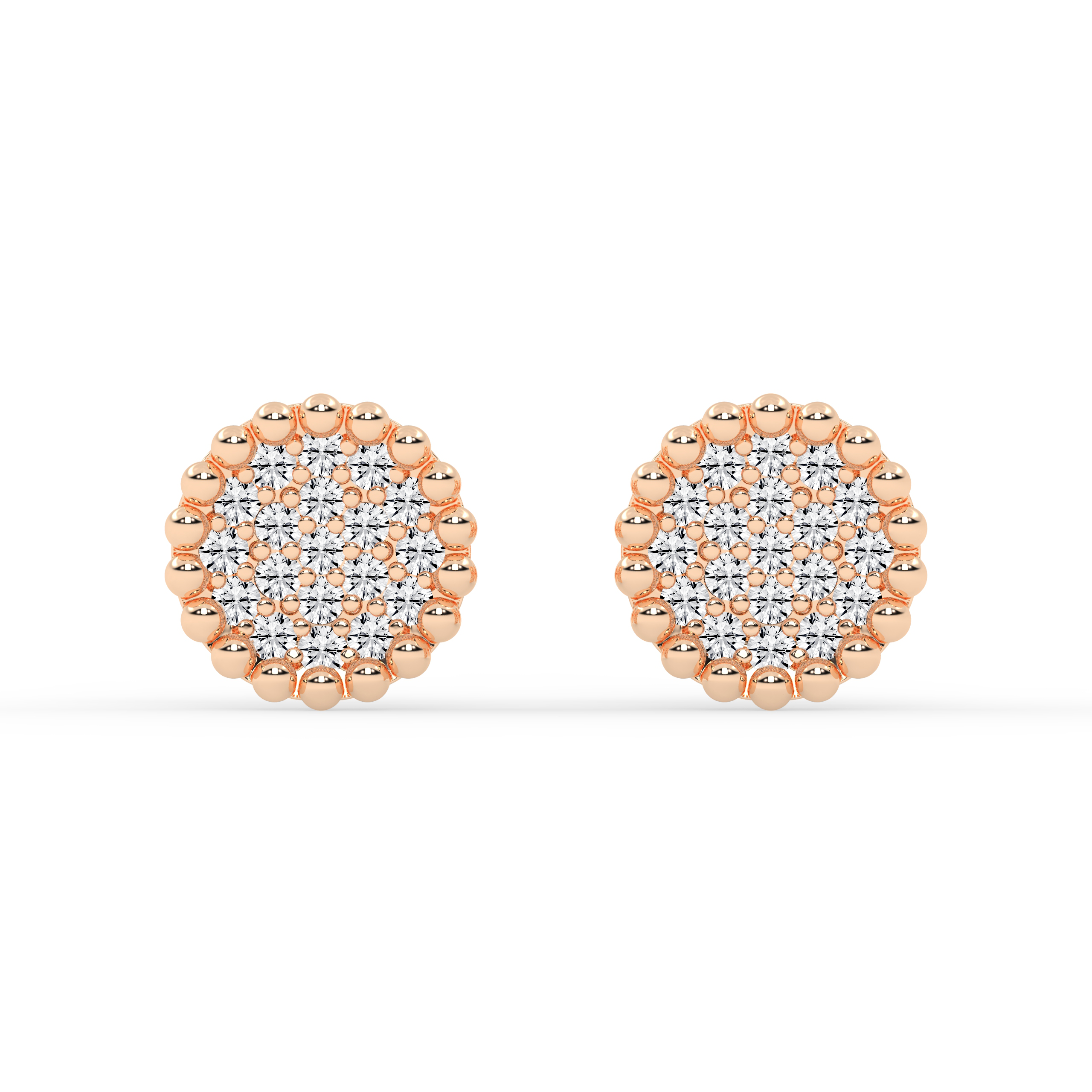 Shimmering gold diamond Gold studs