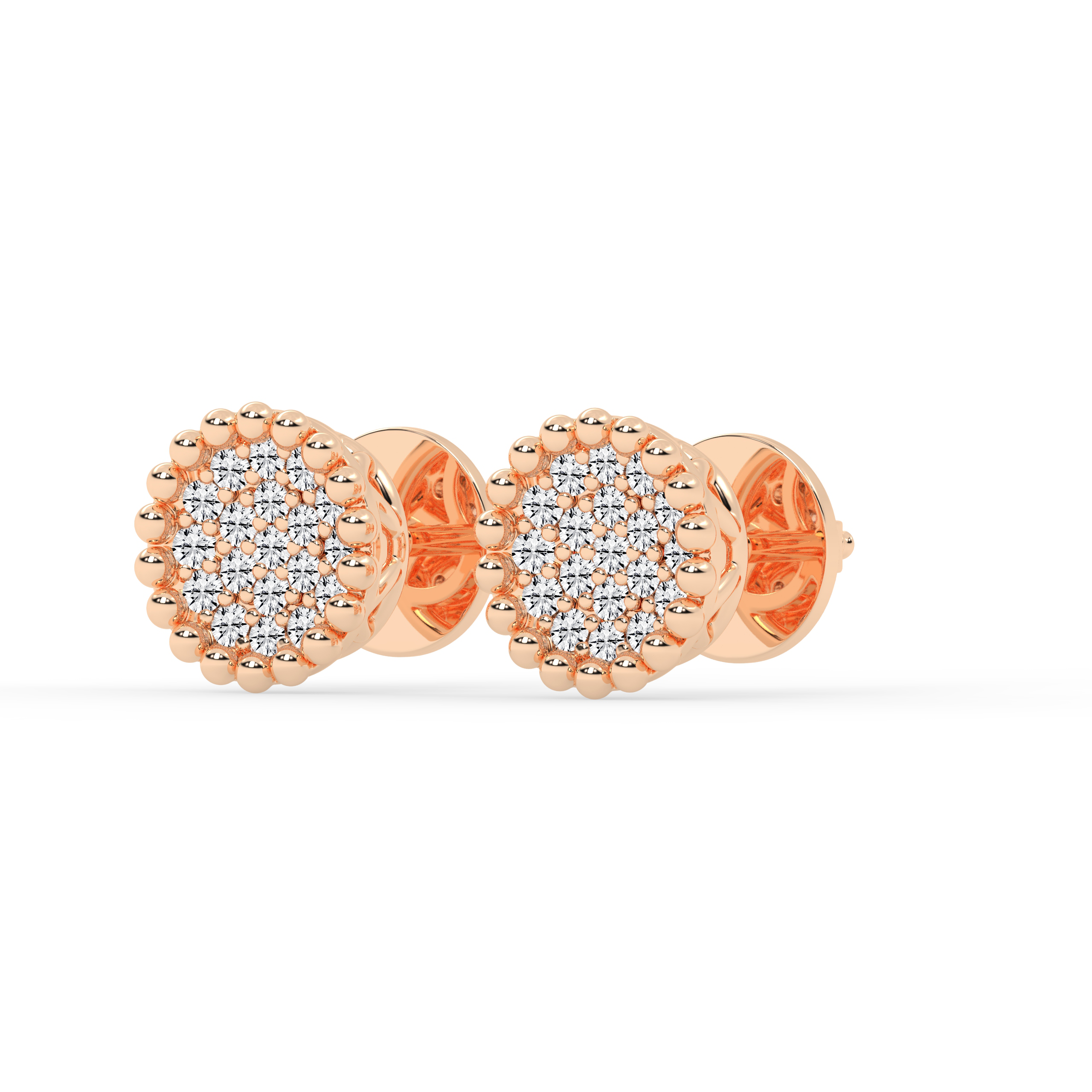 Shimmering gold diamond Gold studs