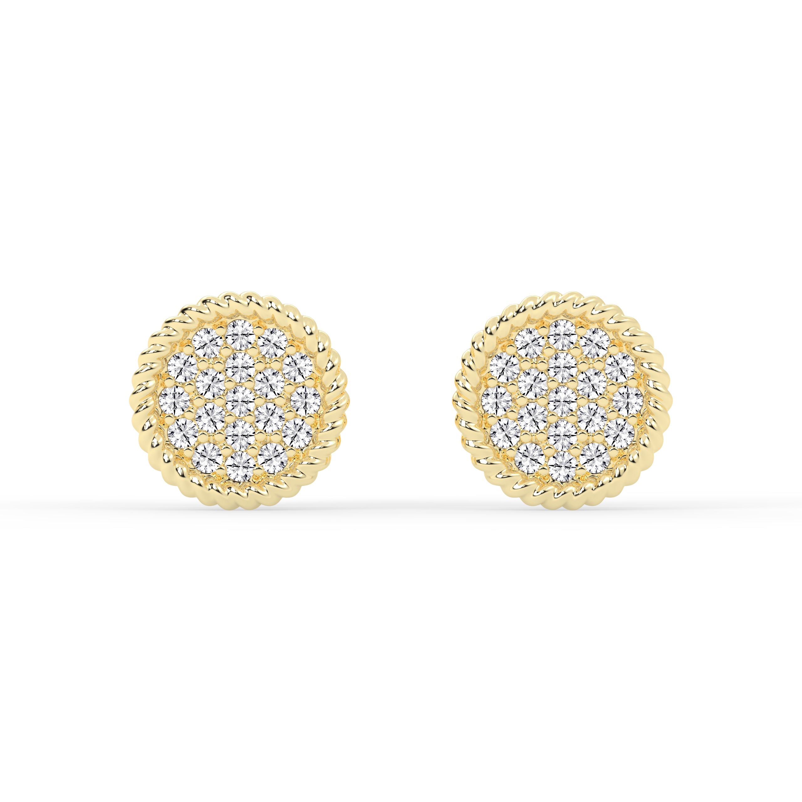 Gold-Tone Diamond Cluster Gold Earrings