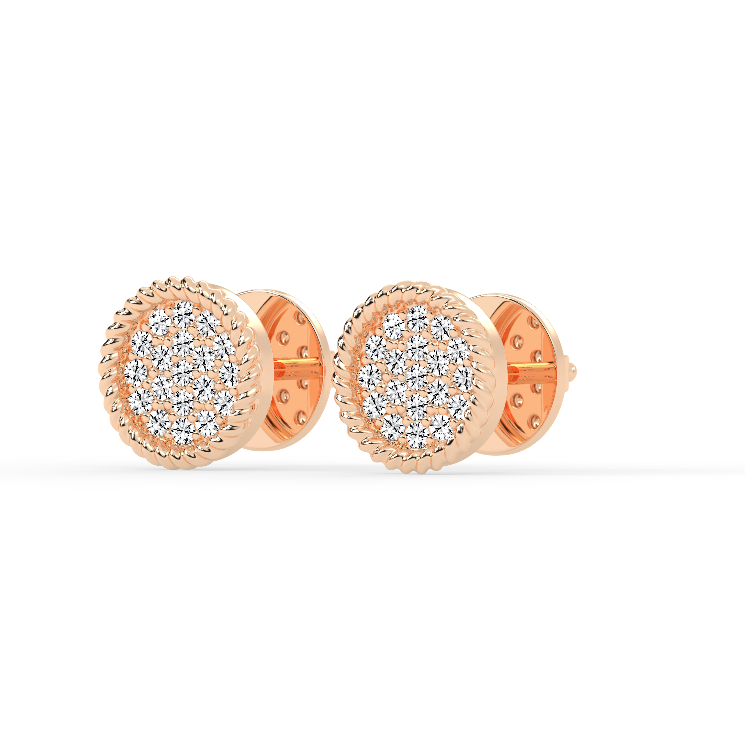 Gold-Tone Diamond Cluster Gold Earrings