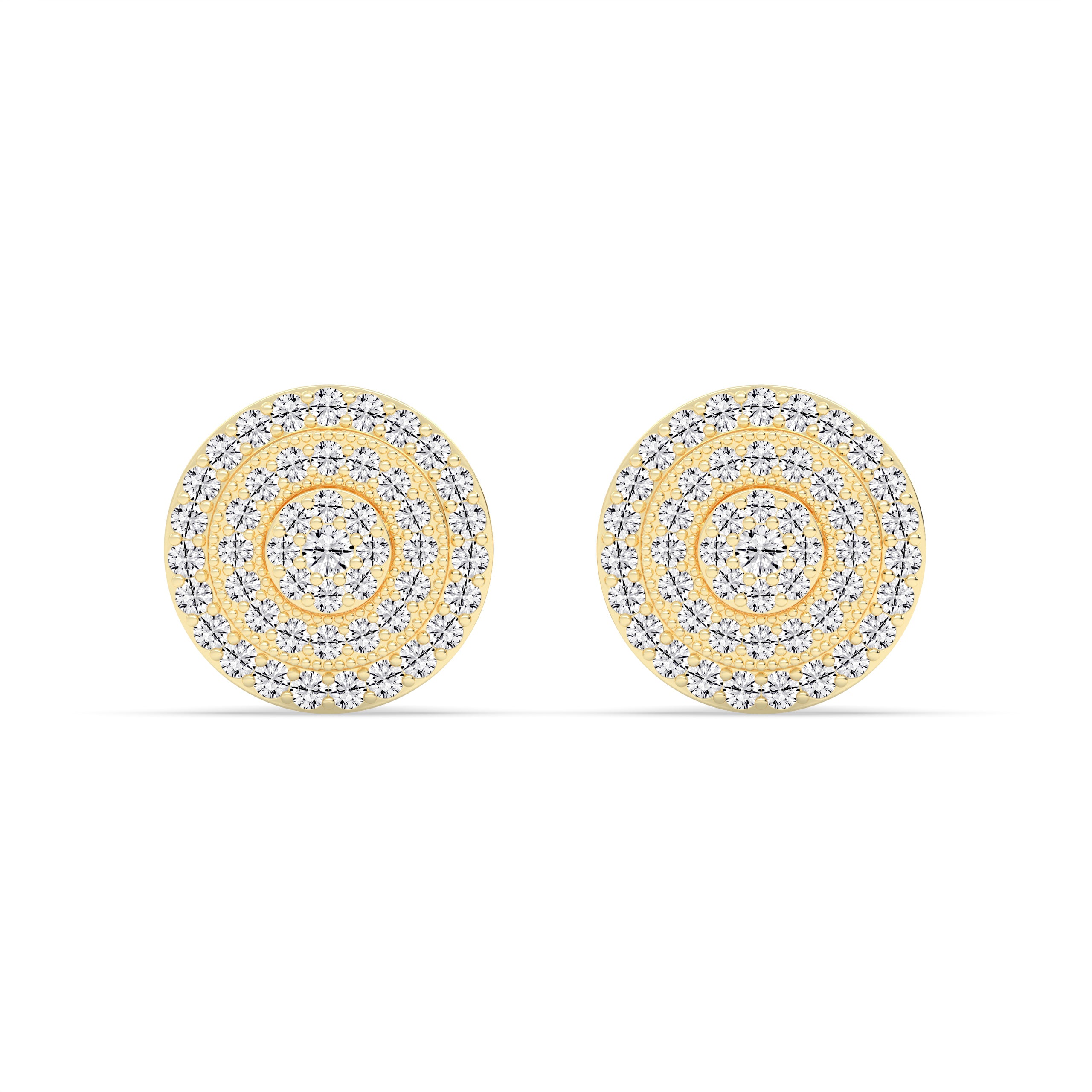 Round Diamond Cluster Diamond Earrings