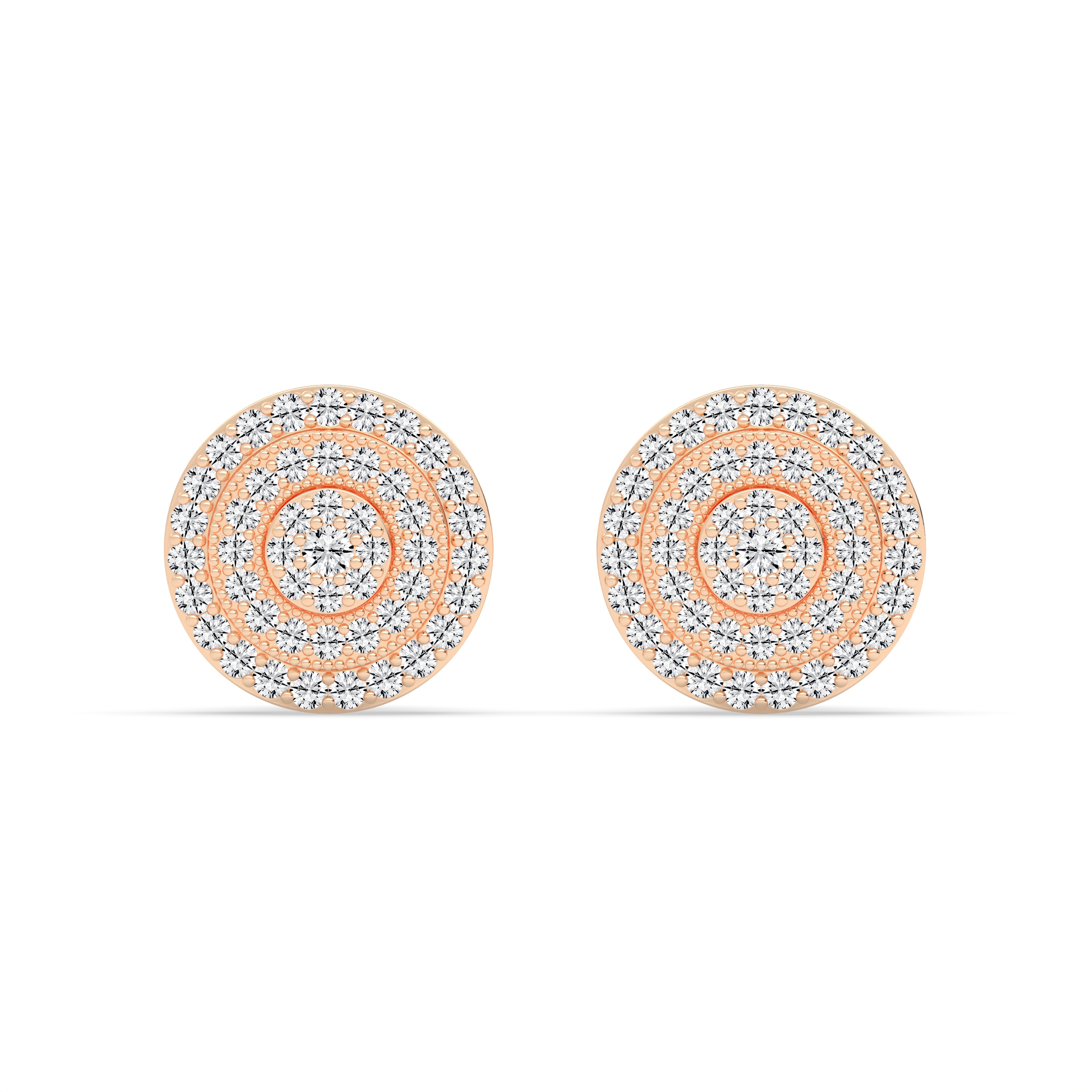 Round Diamond Cluster Diamond Earrings