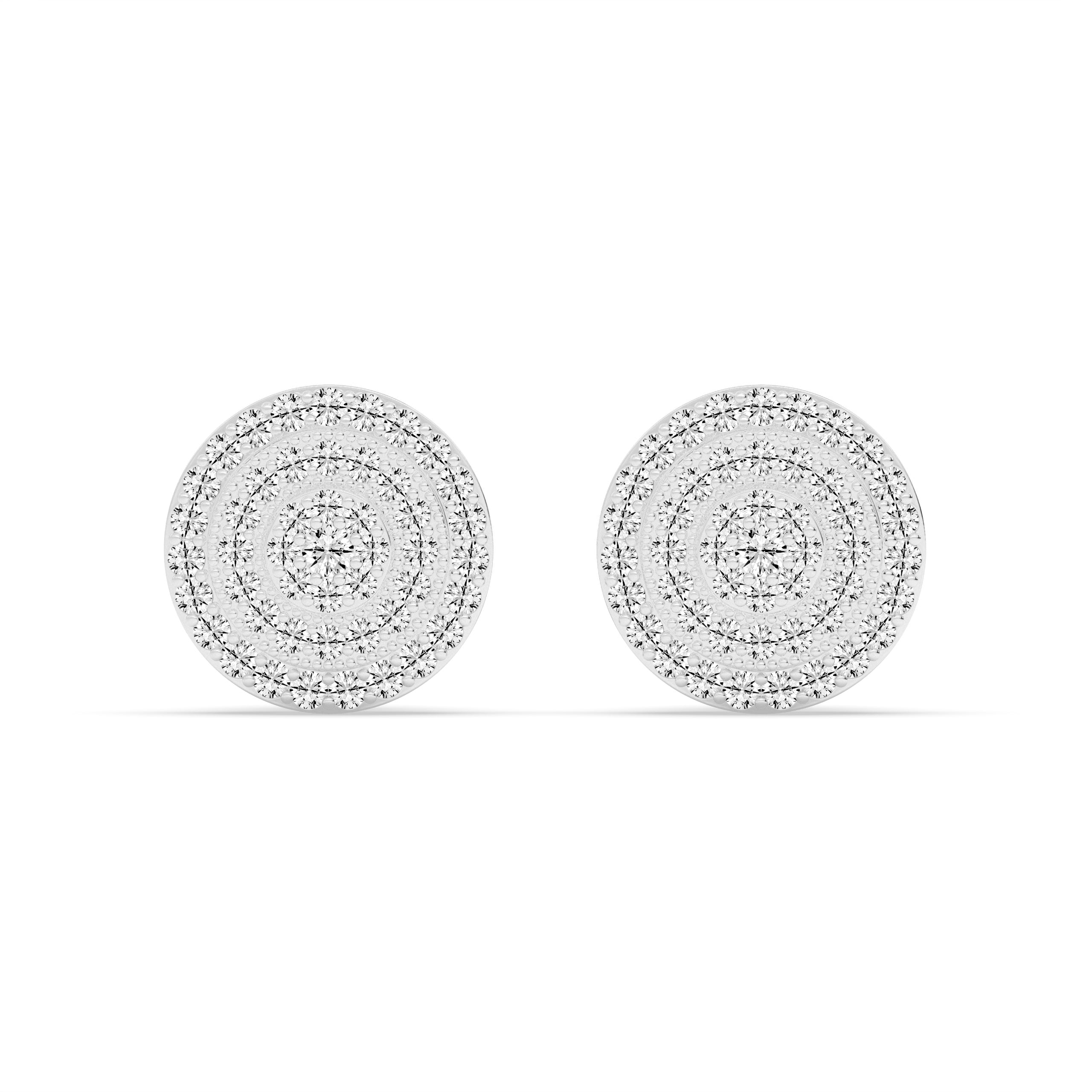 Round Diamond Cluster Diamond Earrings