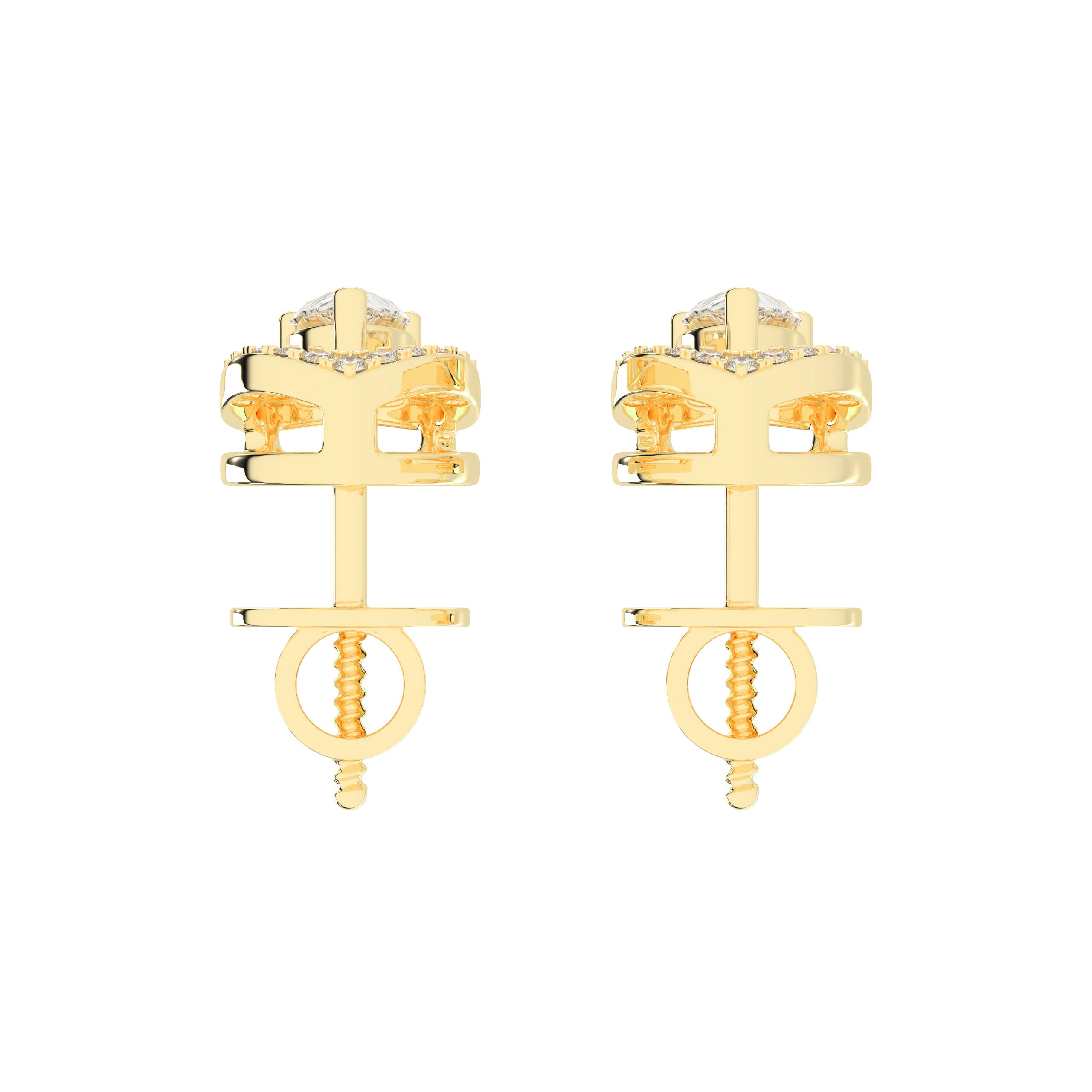 Teardrop Diamond Gold Earrings