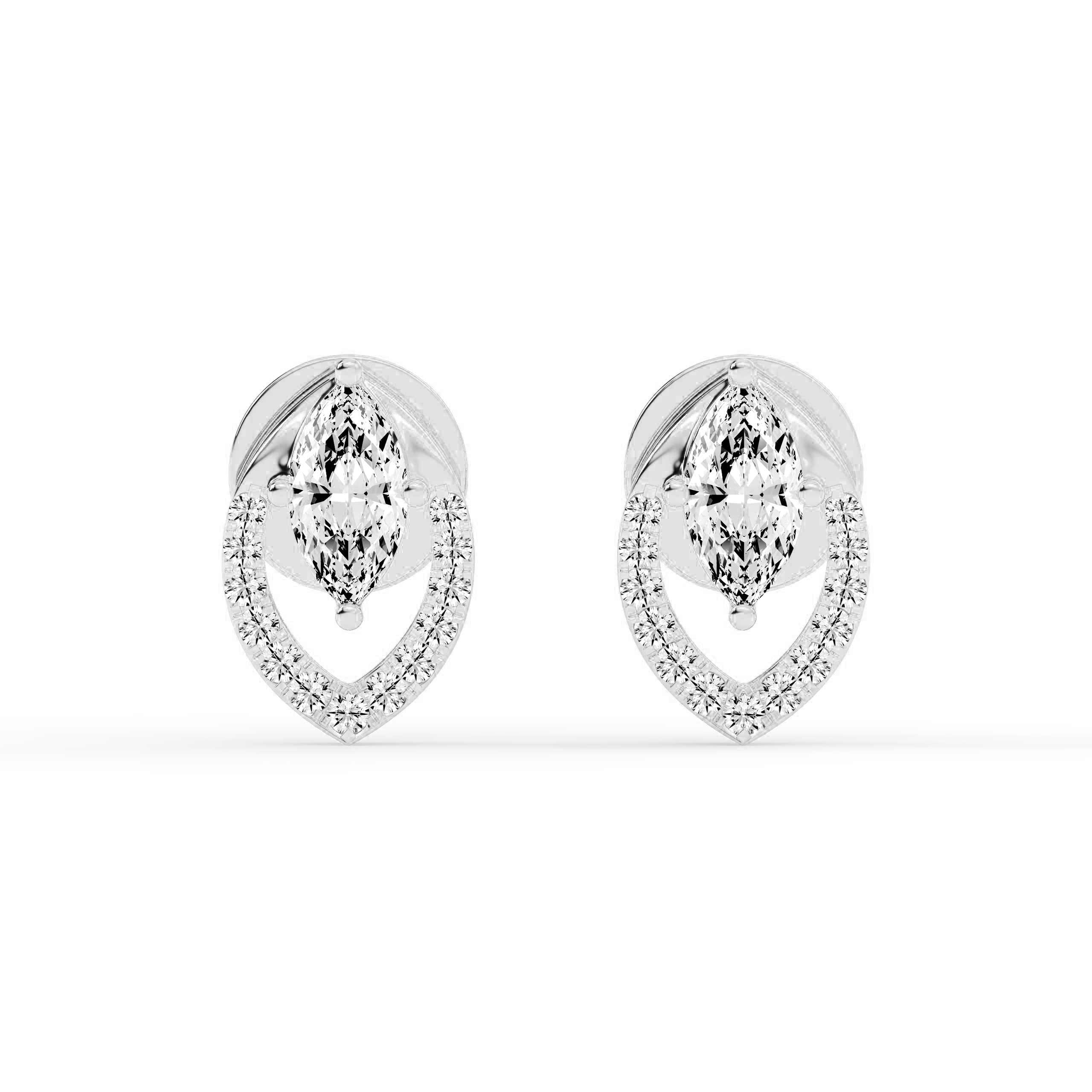 Gold-Plated Arch Diamond Drop Gold Earrings