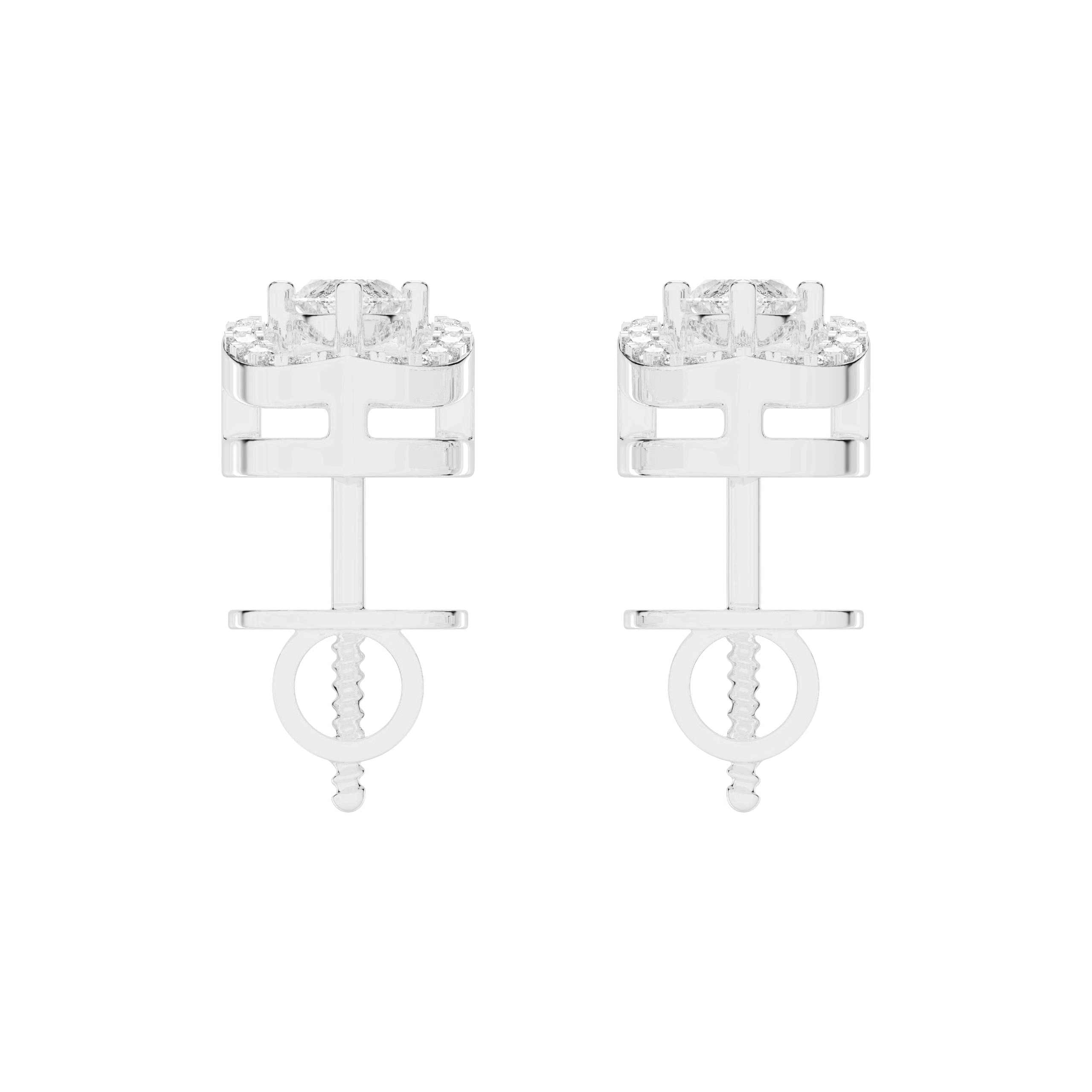 Gold-Plated Arch Diamond Drop Gold Earrings