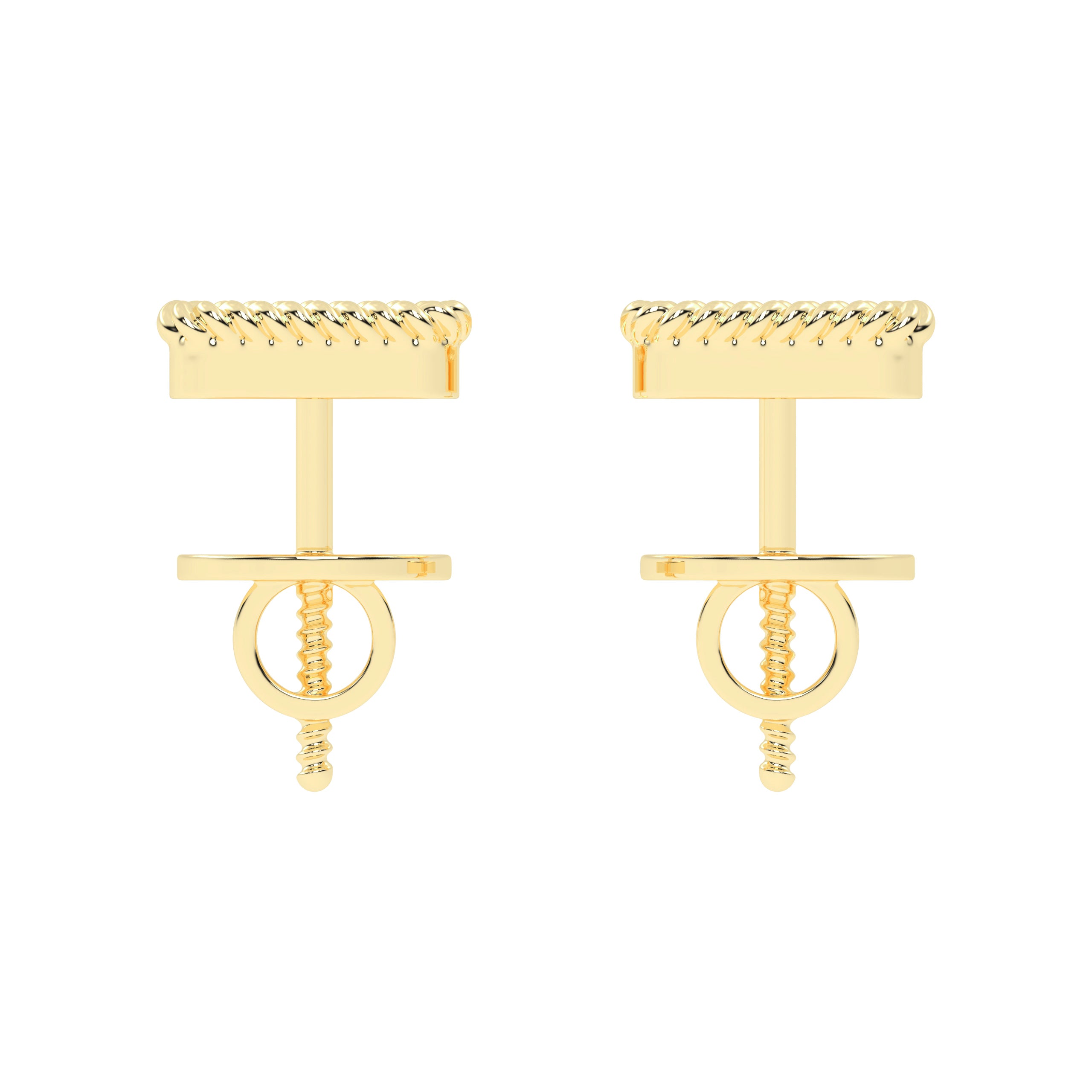 Square Diamond Gold Earrings