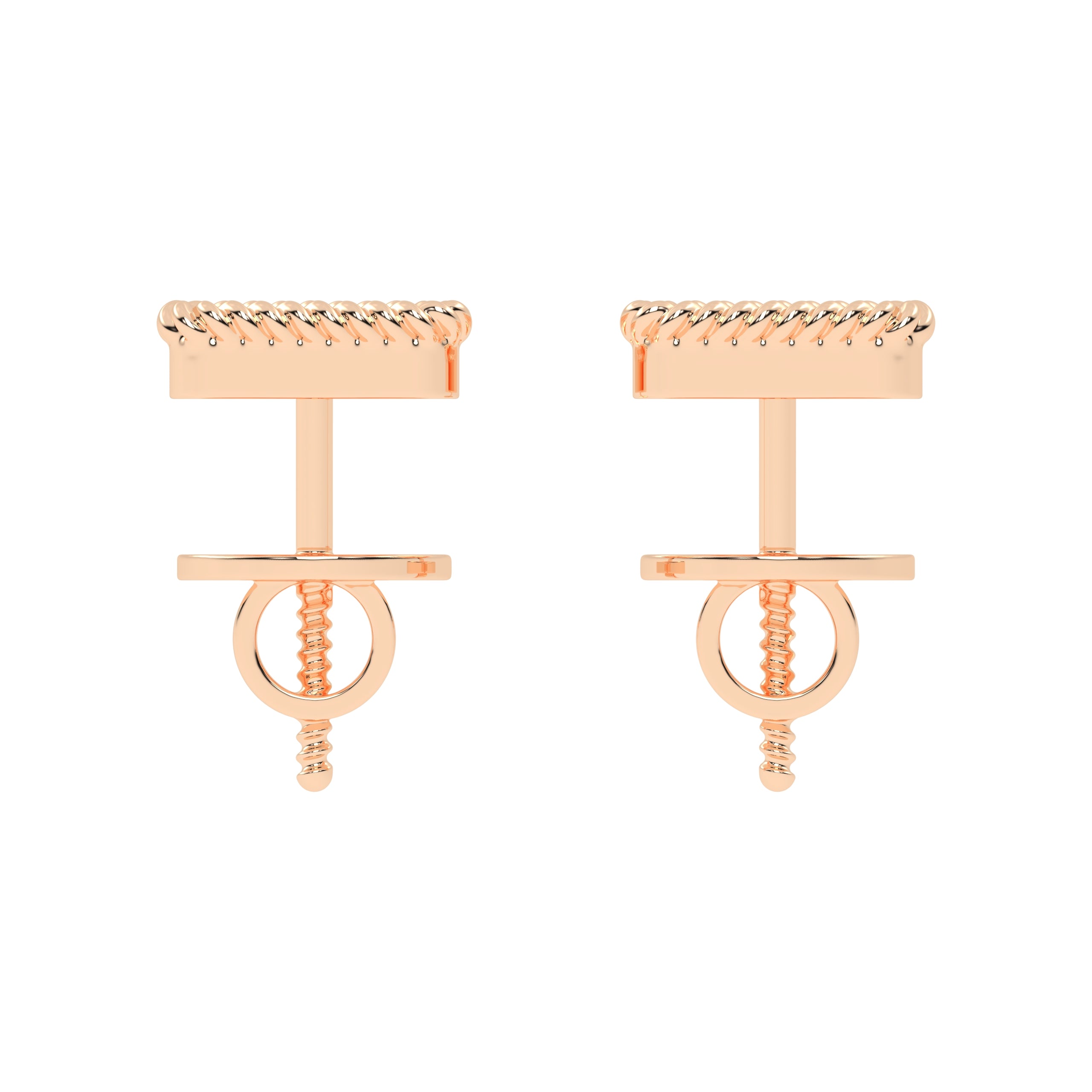 Square Diamond Gold Earrings