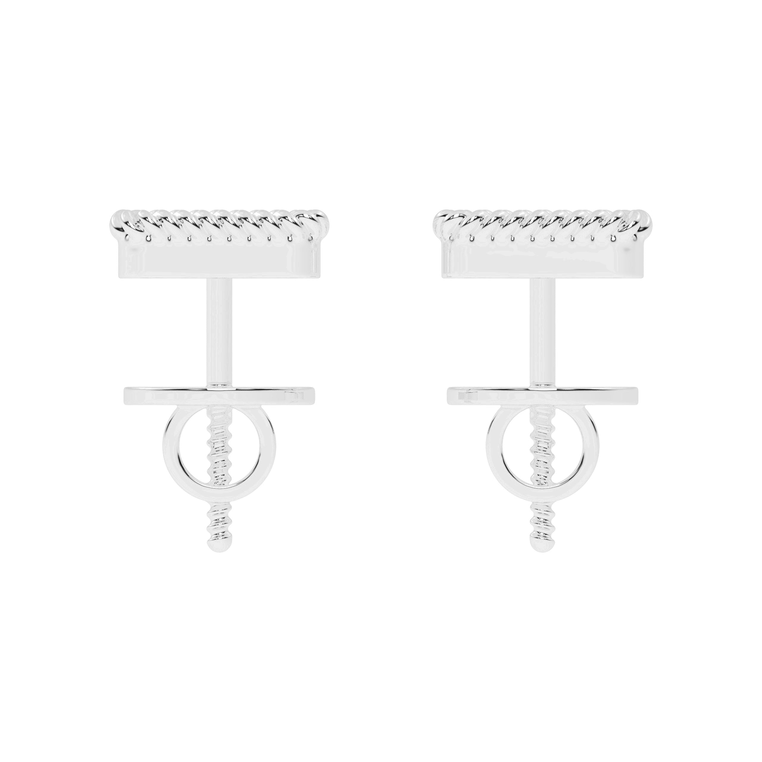 Square Diamond Gold Earrings