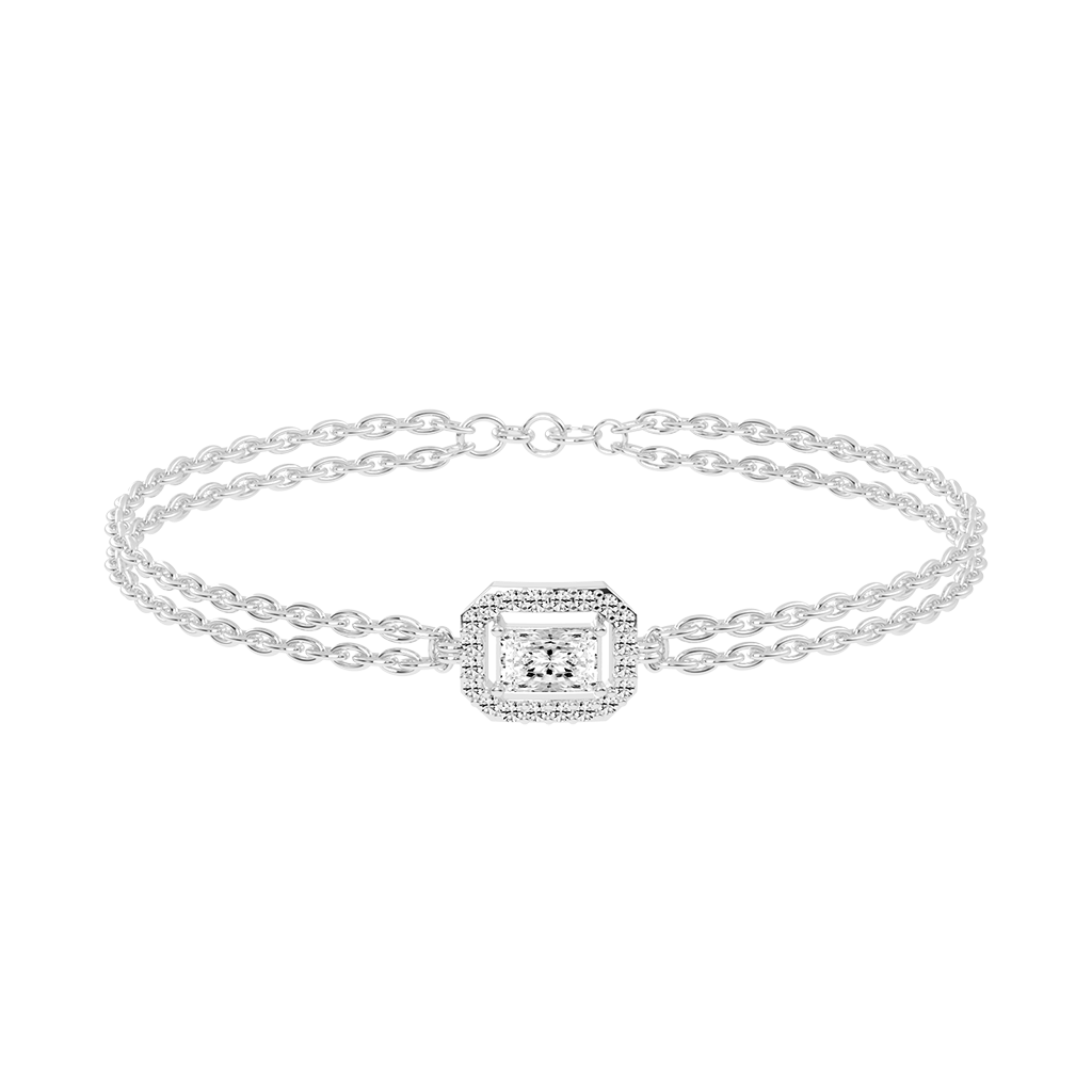 Emerald-Cut Diamond Gold Bracelet