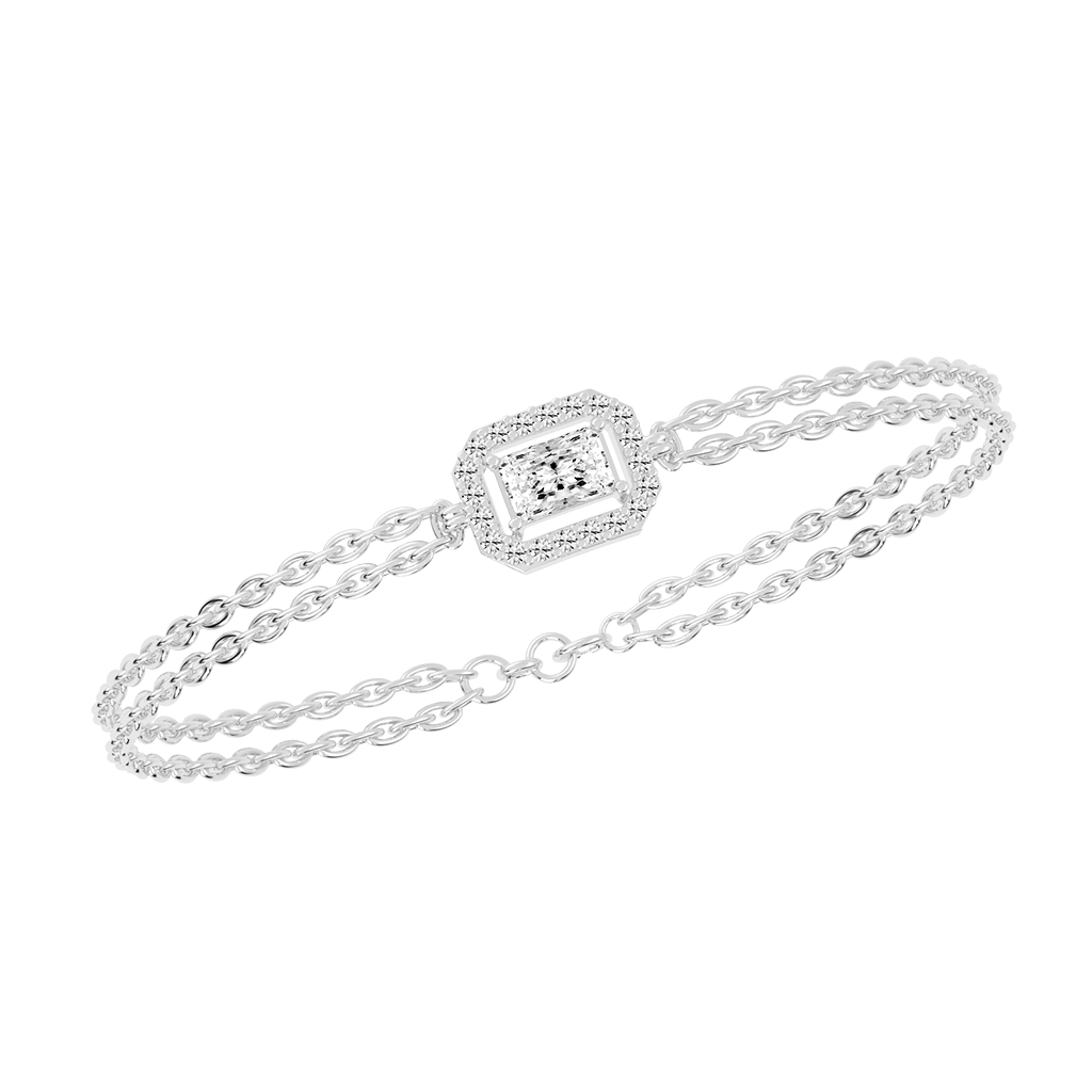 Emerald-Cut Diamond Gold Bracelet