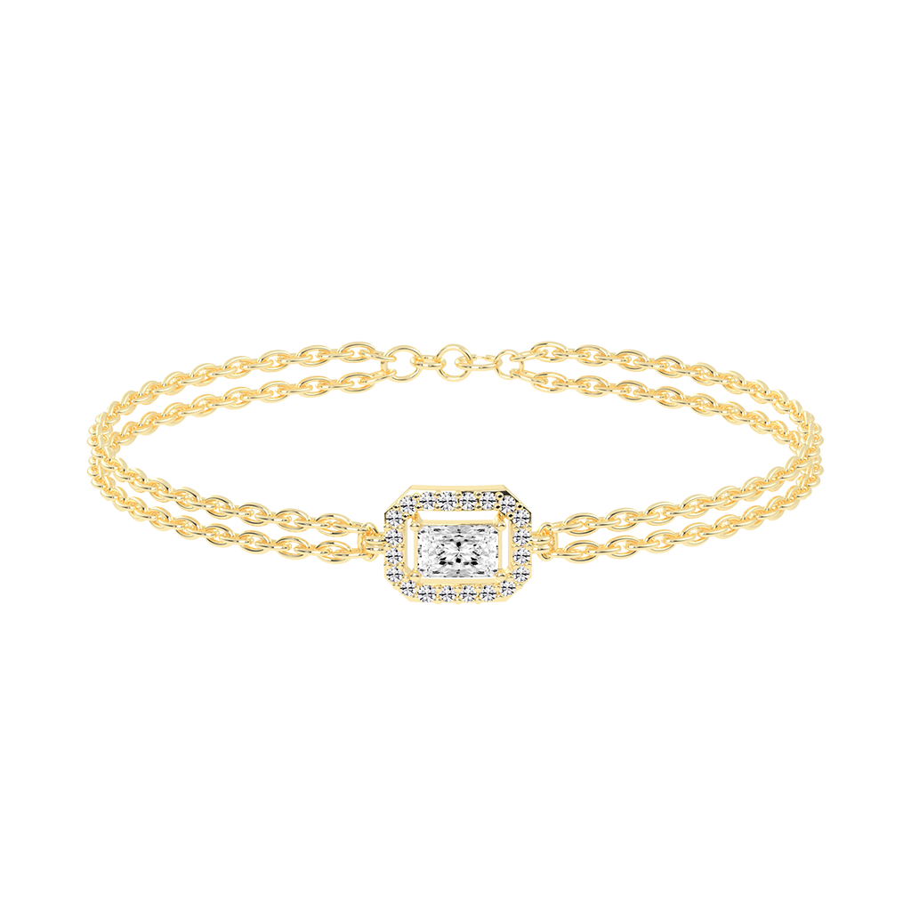 Emerald-Cut Diamond Gold Bracelet