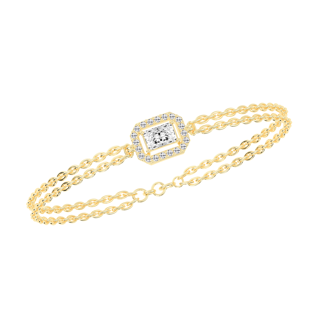 Emerald-Cut Diamond Gold Bracelet