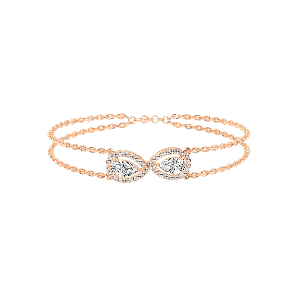 Double Pear-Shaped Diamond Gold Bracelet