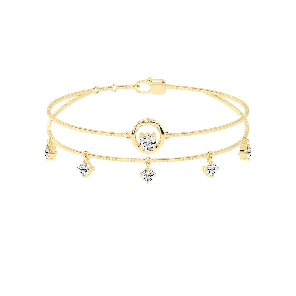 Every Day Round Diamond Gold Bracelet