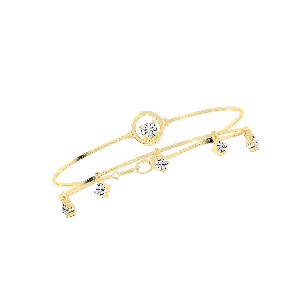 Every Day Round Diamond Gold Bracelet