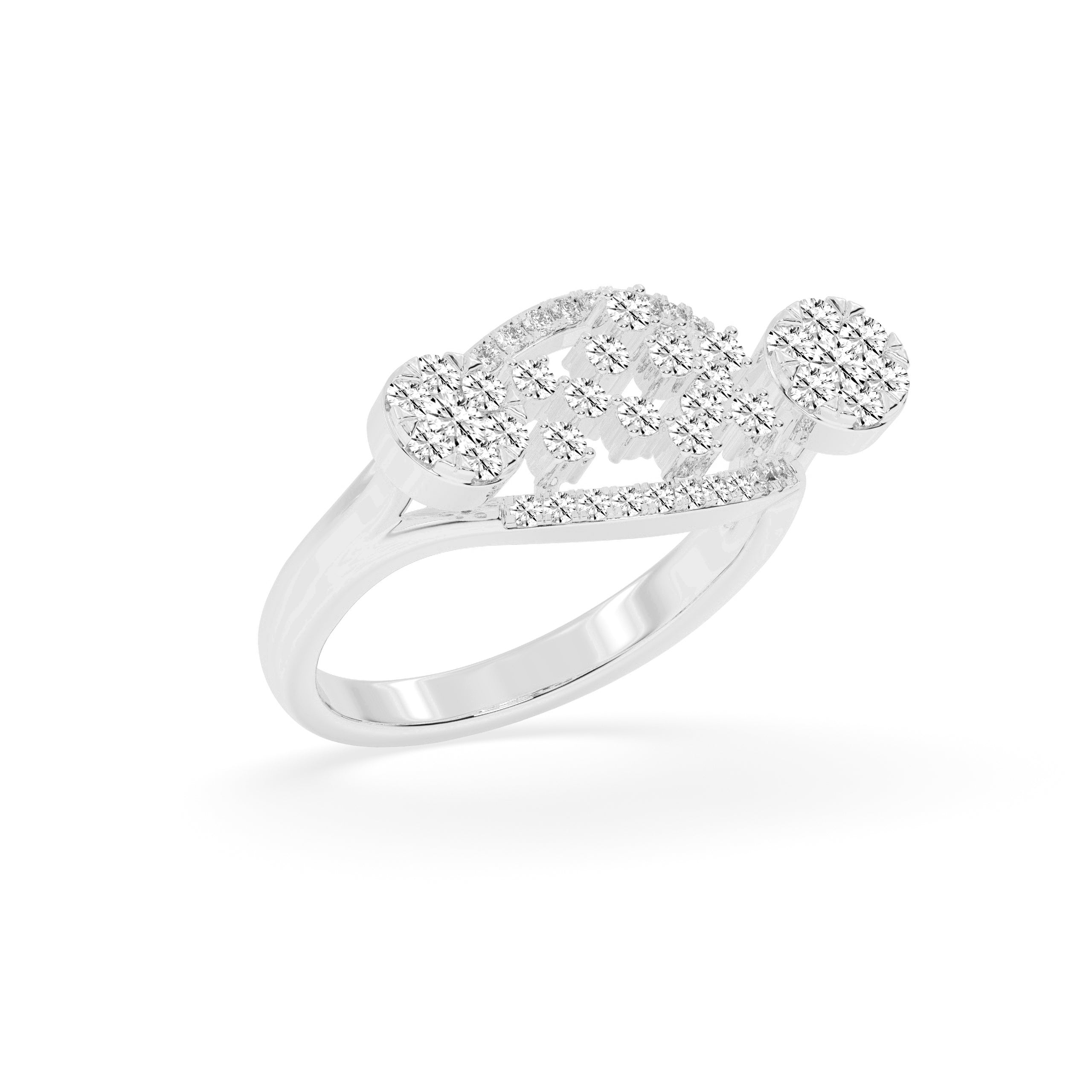 Luxury Intricate Diamond Cluster Gold Ring