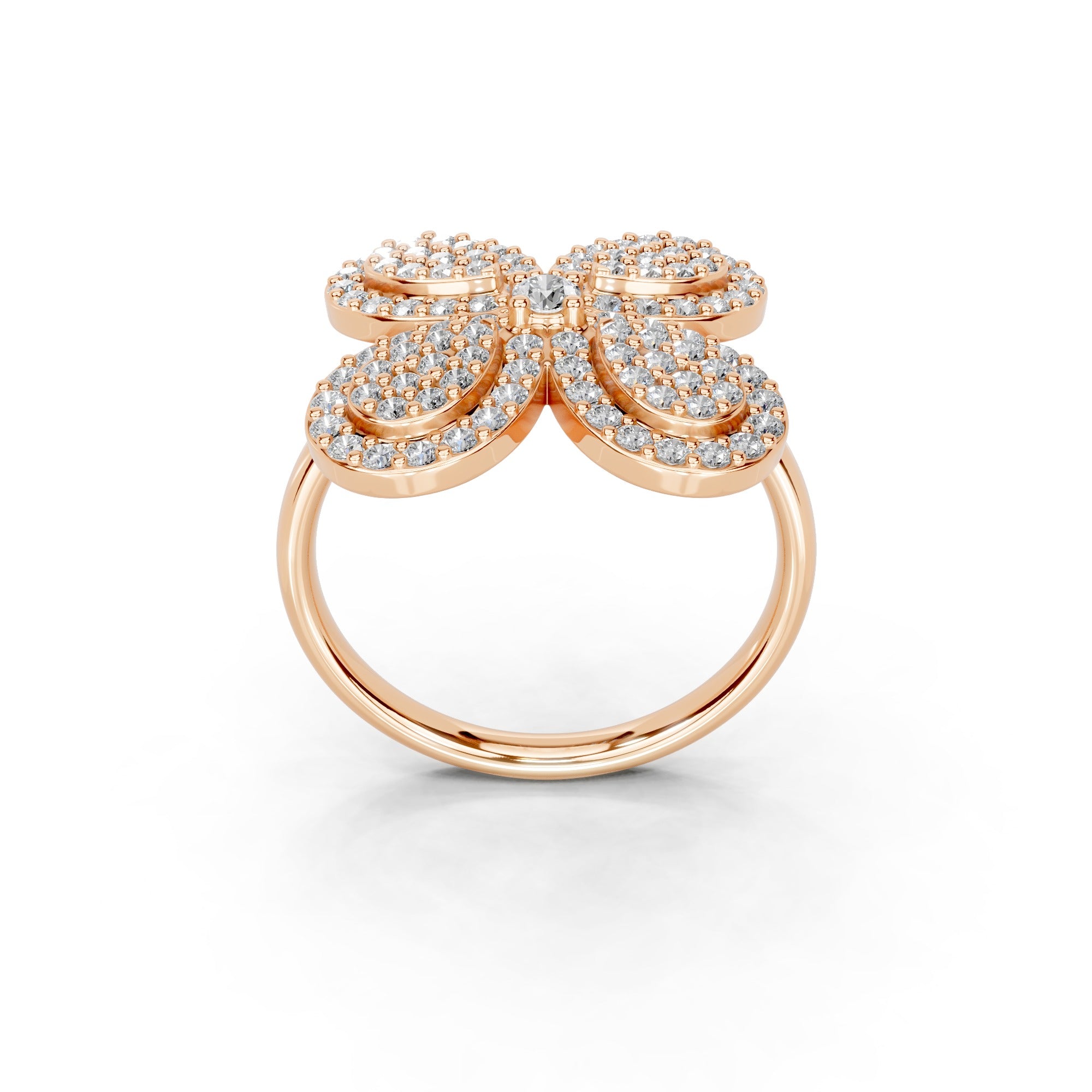 Elegant Diamond Flower Ring