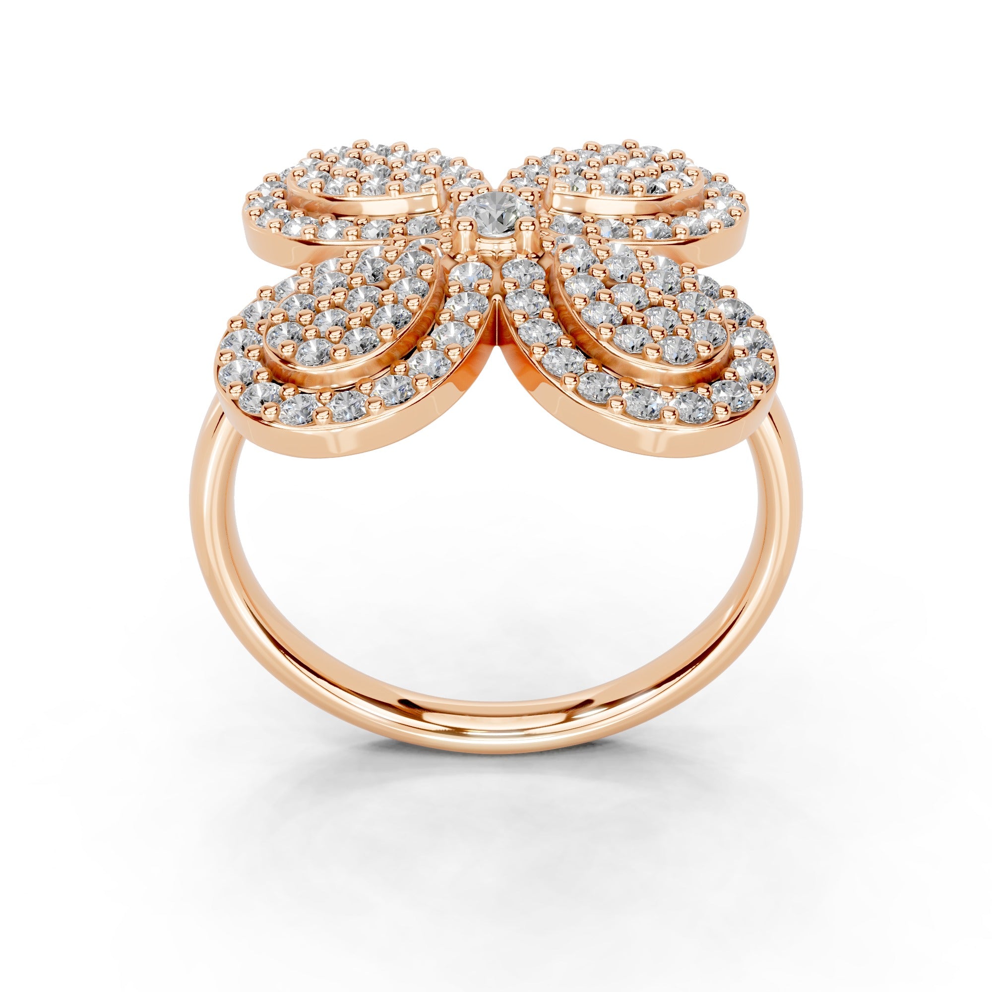 Elegant Diamond Flower Ring