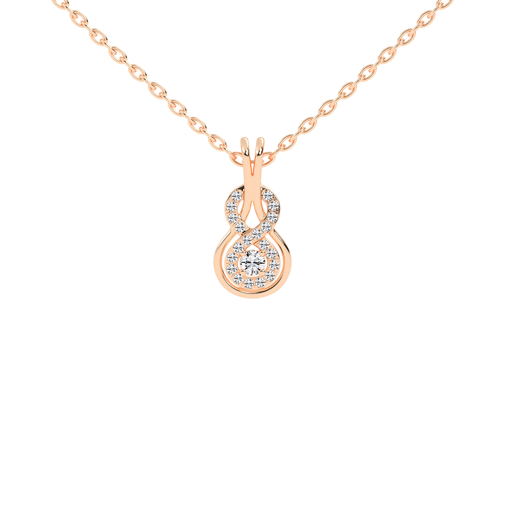 Infinite Diamond Drop Gold Pendant