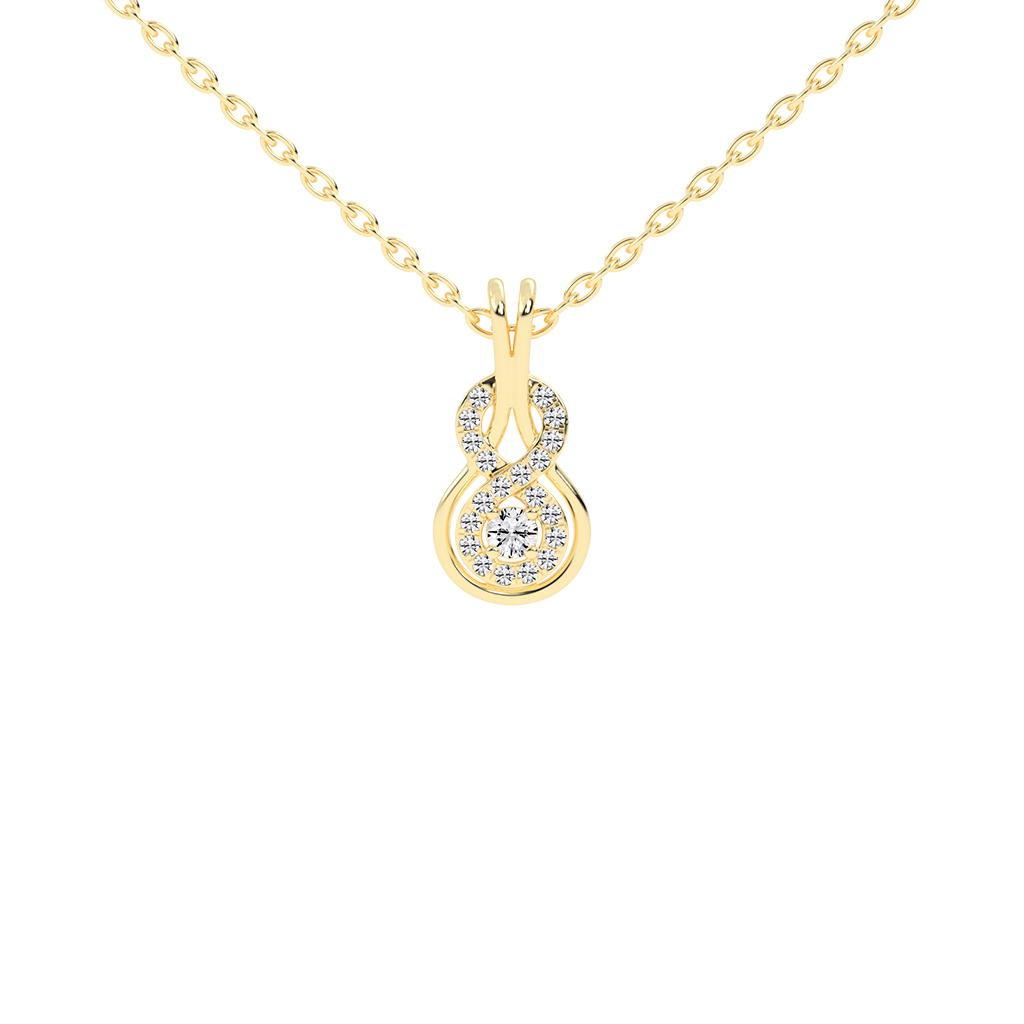 Infinite Diamond Drop Gold Pendant