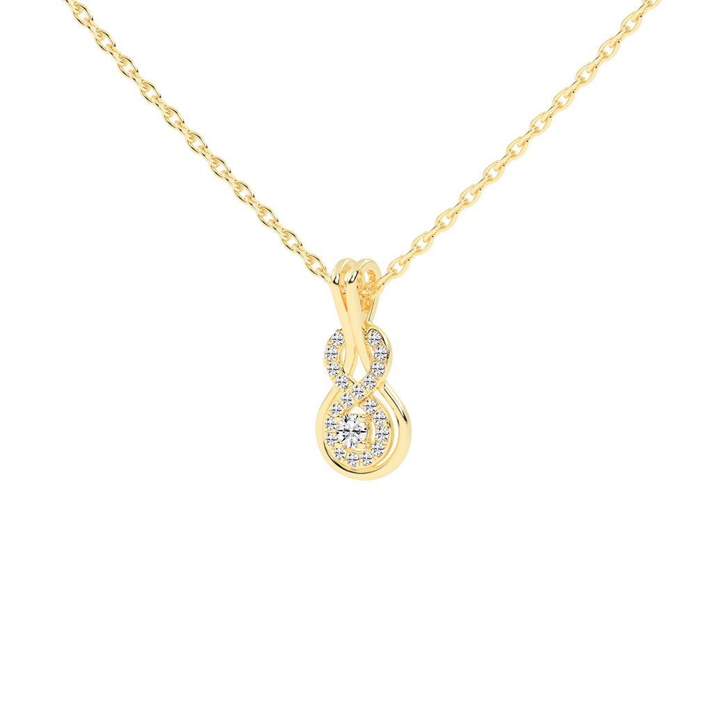 Infinite Diamond Drop Gold Pendant