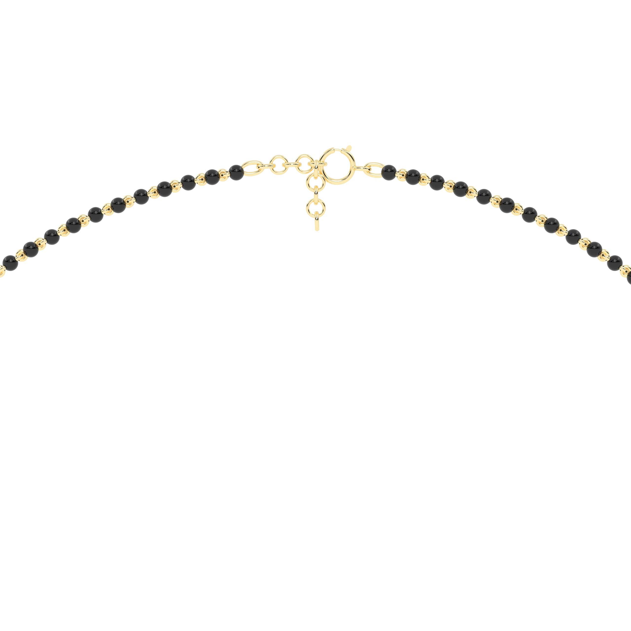 Elegant Gold Mangalsutra Necklace with Diamond Pendant