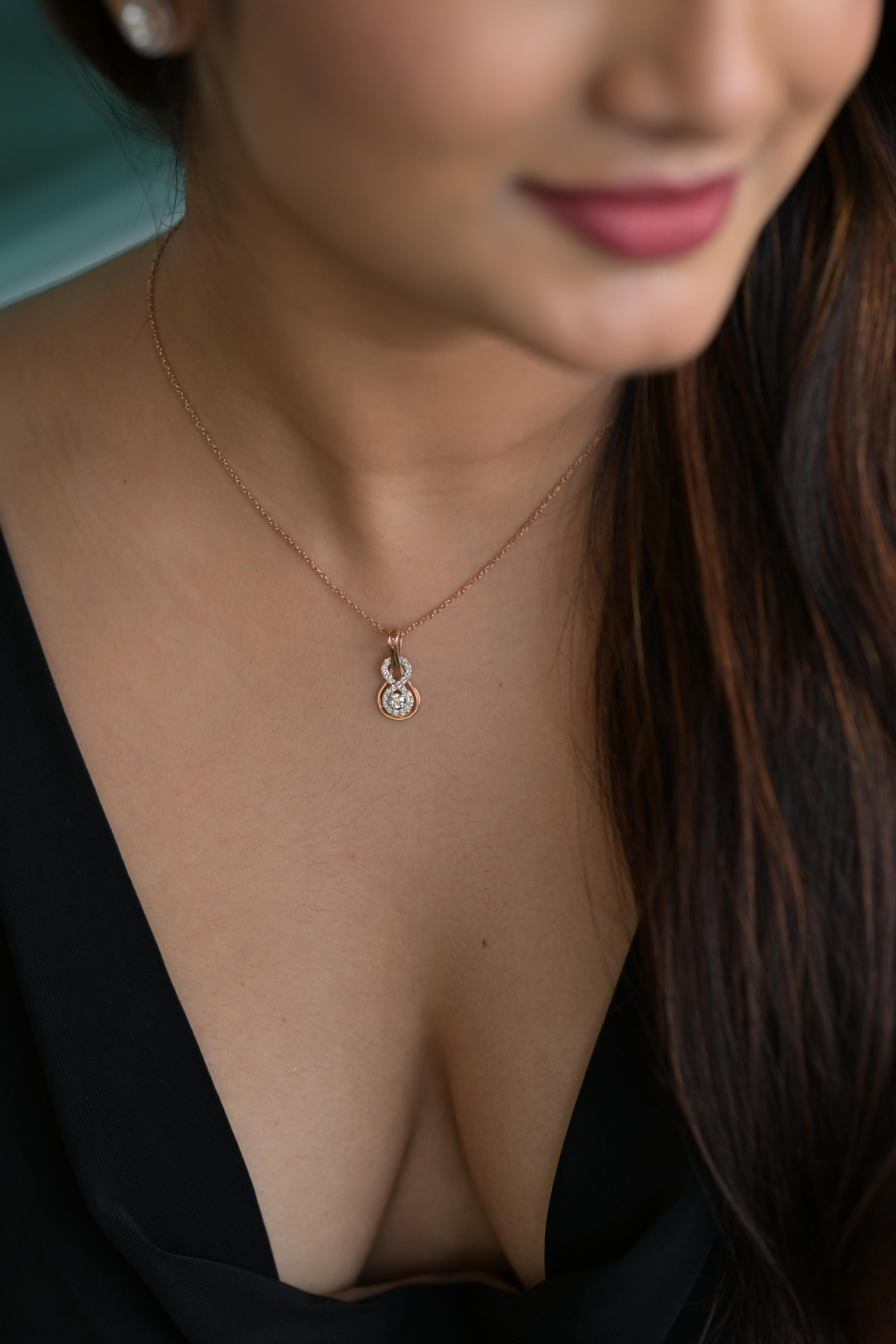 Infinite Diamond Drop Gold Pendant