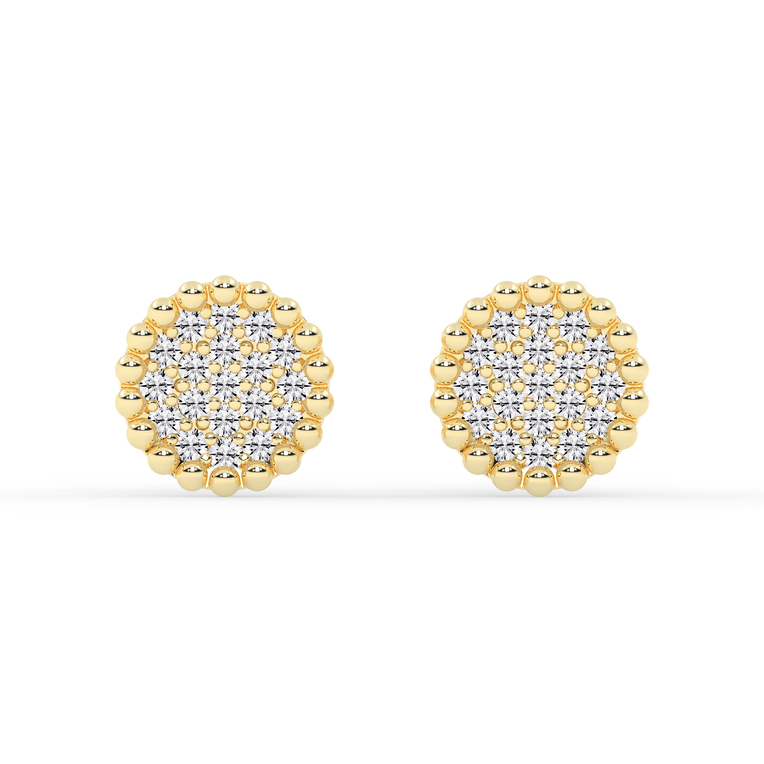 Shimmering gold diamond Gold studs