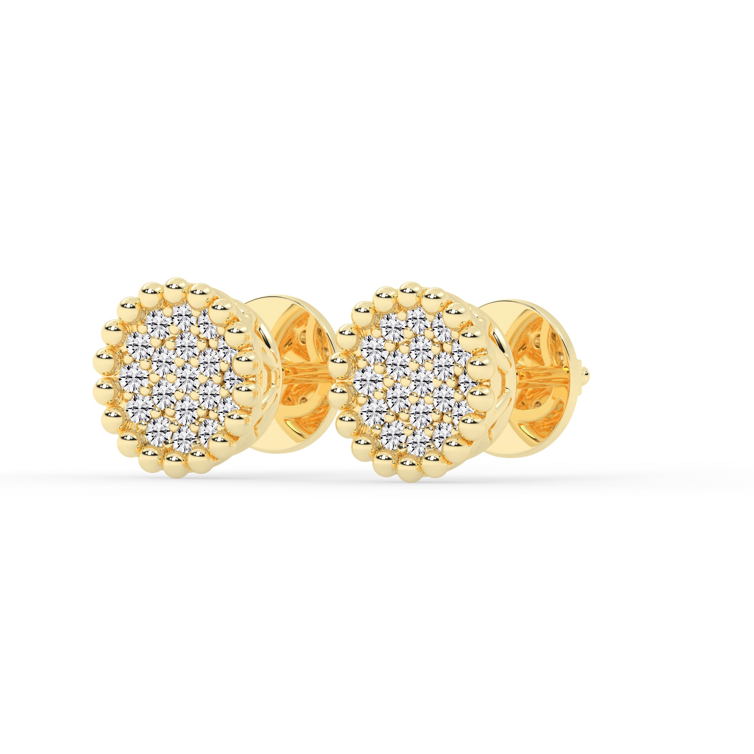 Shimmering gold diamond Gold studs