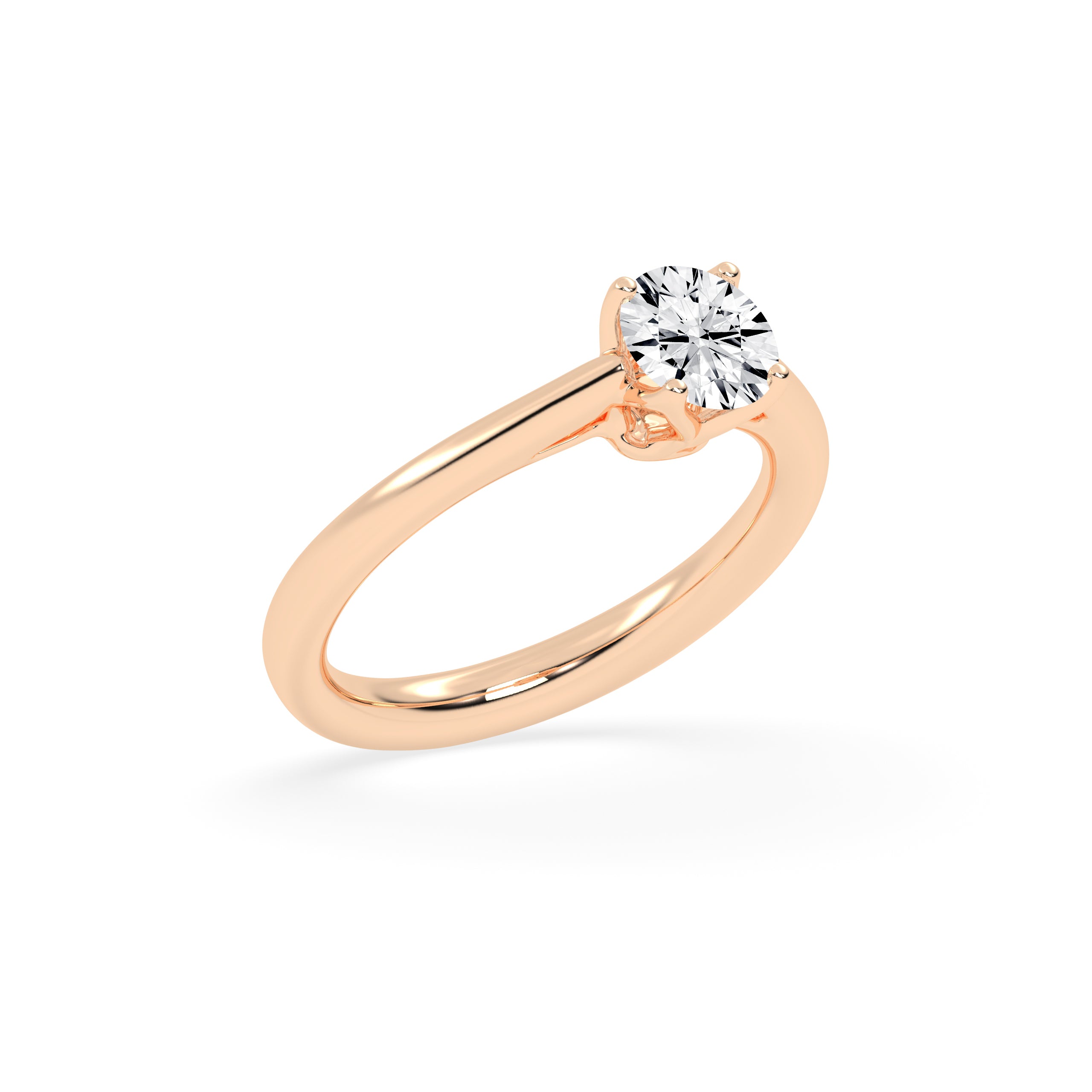 Buy Classic Round-Cut Diamond Solitaire Engagement Ring Online